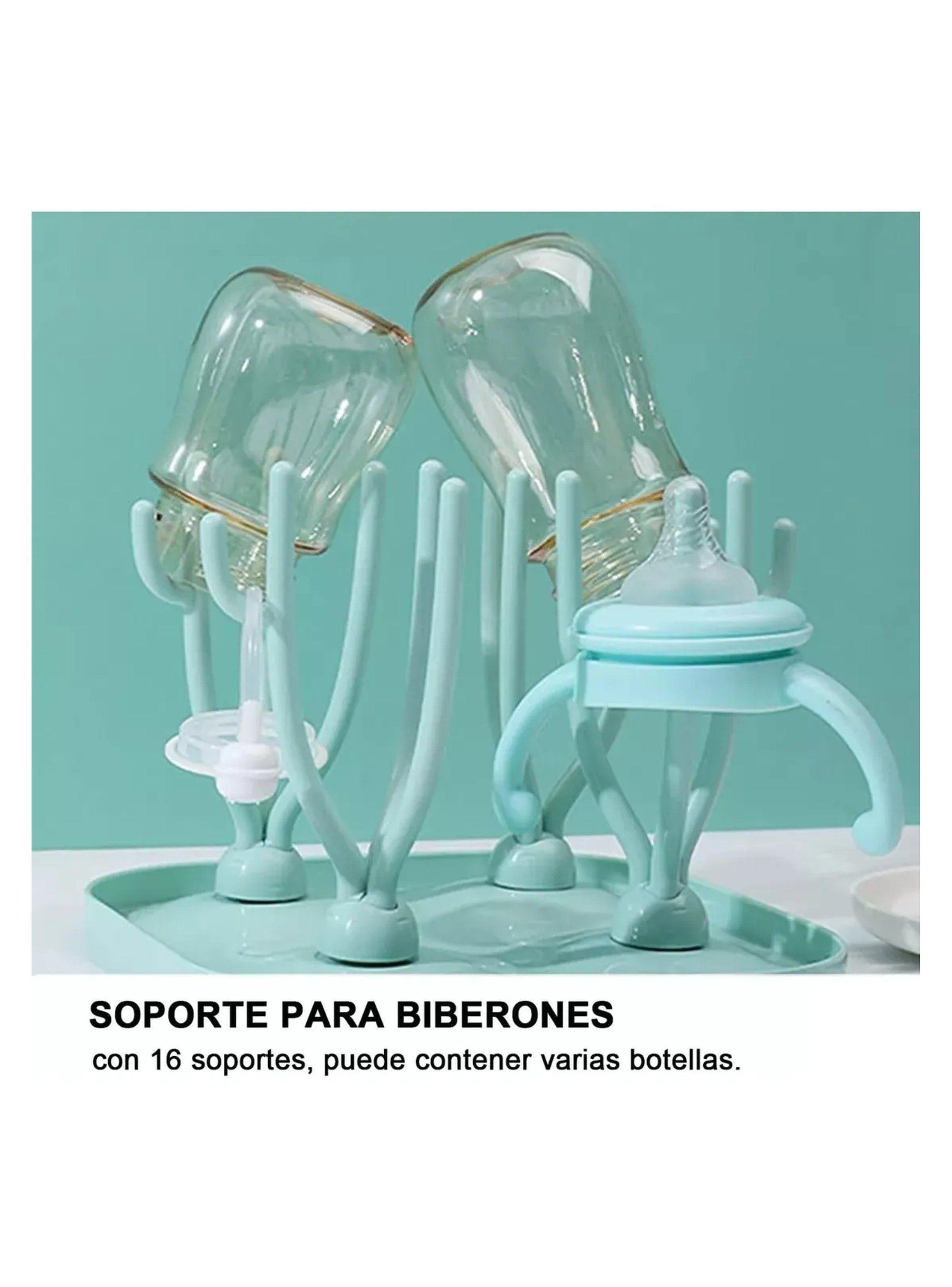 Escurridor de Biberones y Accesorios Desmontable Plástico Verde-3