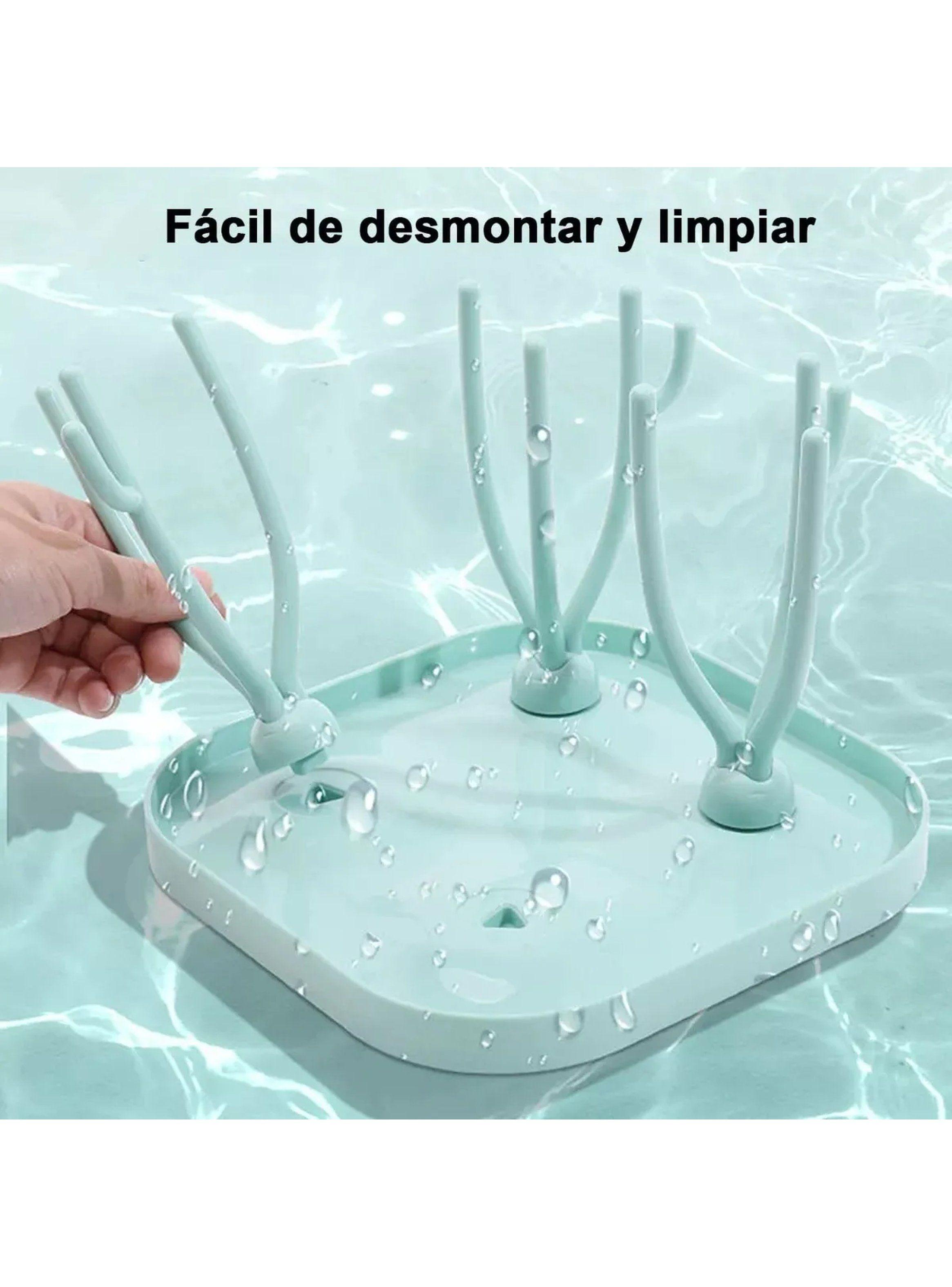 Escurridor de Biberones y Accesorios Desmontable Plástico Verde-4