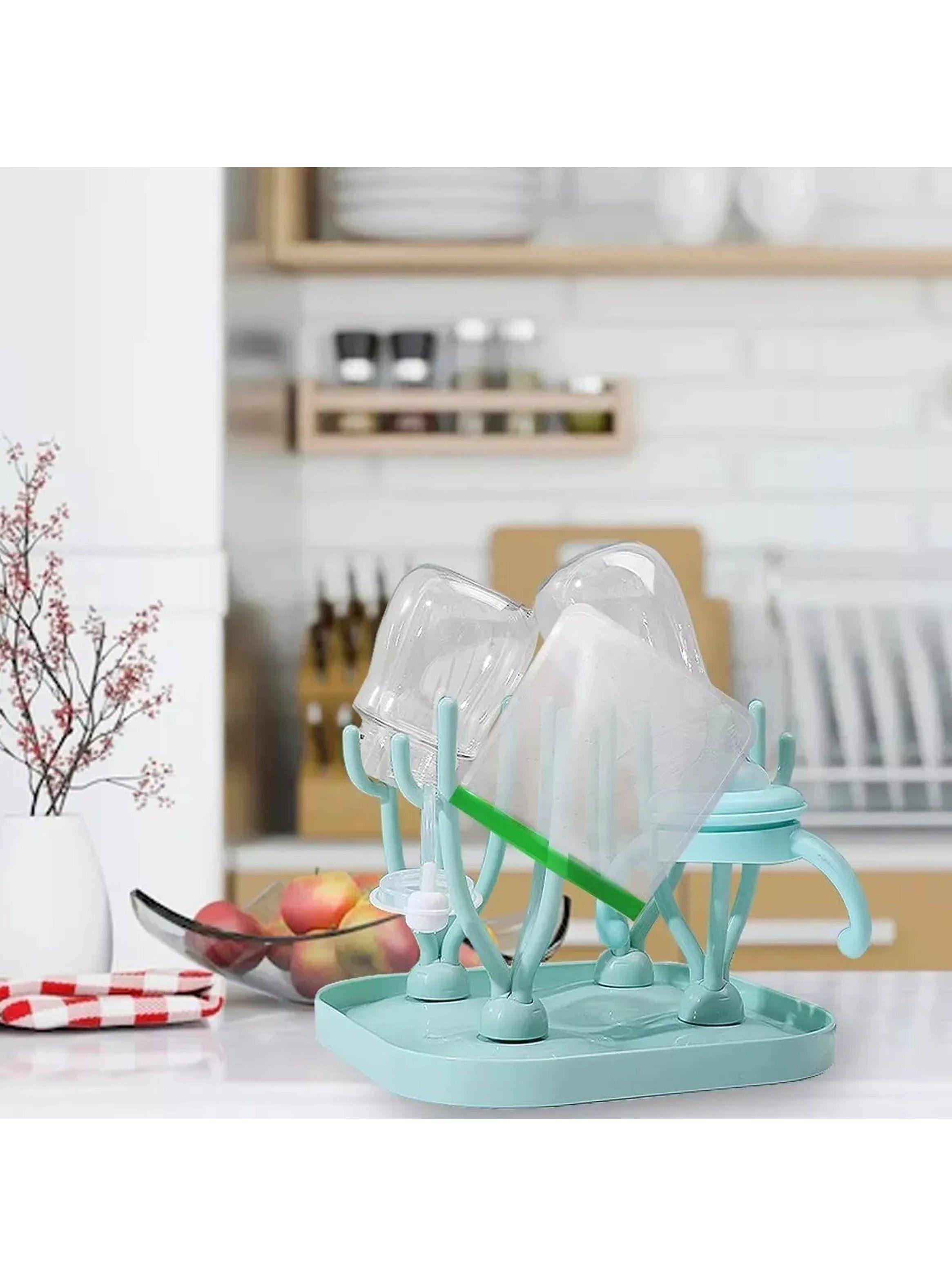 Escurridor de Biberones y Accesorios Desmontable Plástico Verde-8