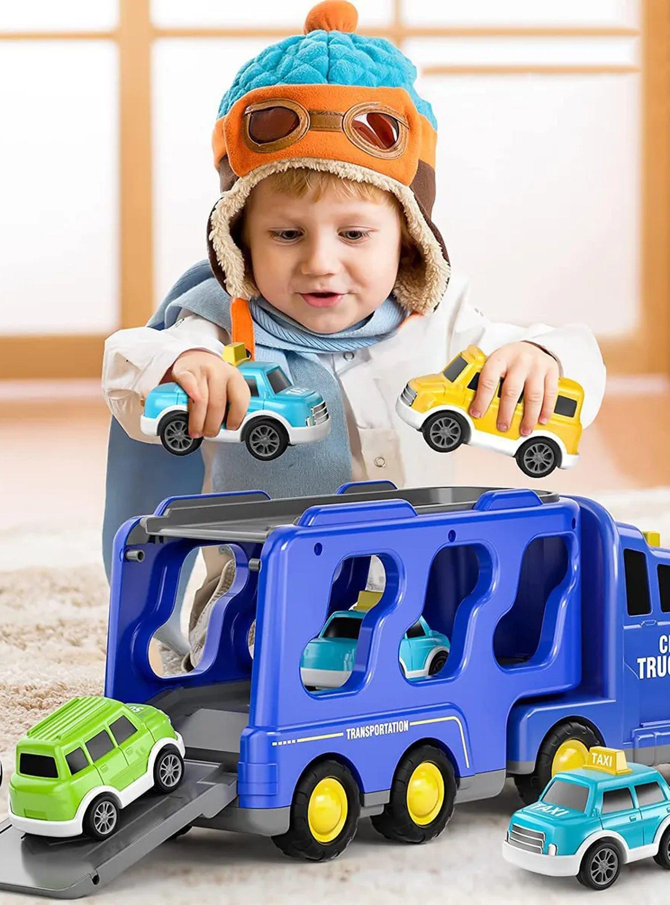 Camión Juguete Transporte Niños con Autos Miniatura Multicolor-2