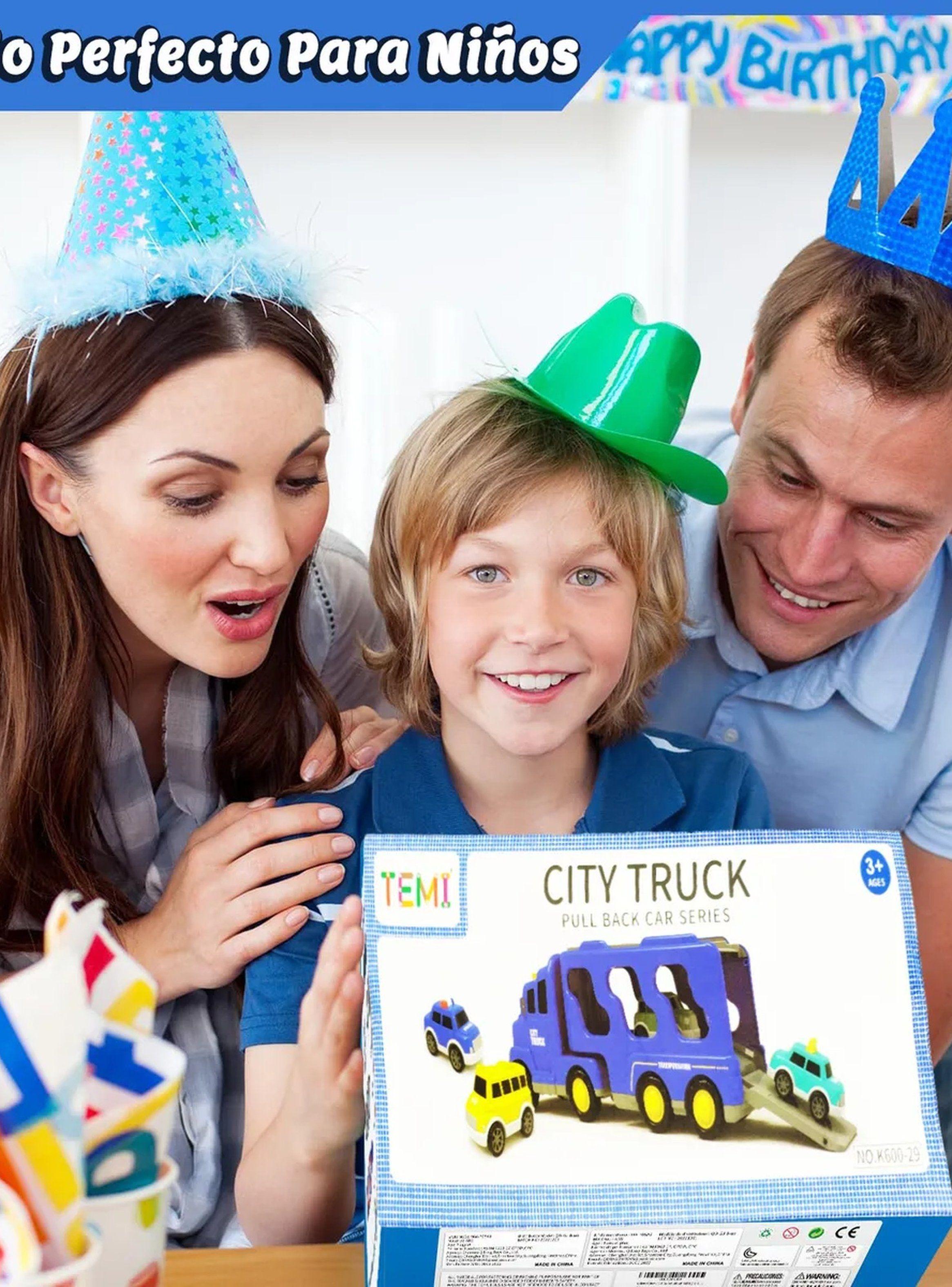 Camión Juguete Transporte Niños con Autos Miniatura Multicolor-4