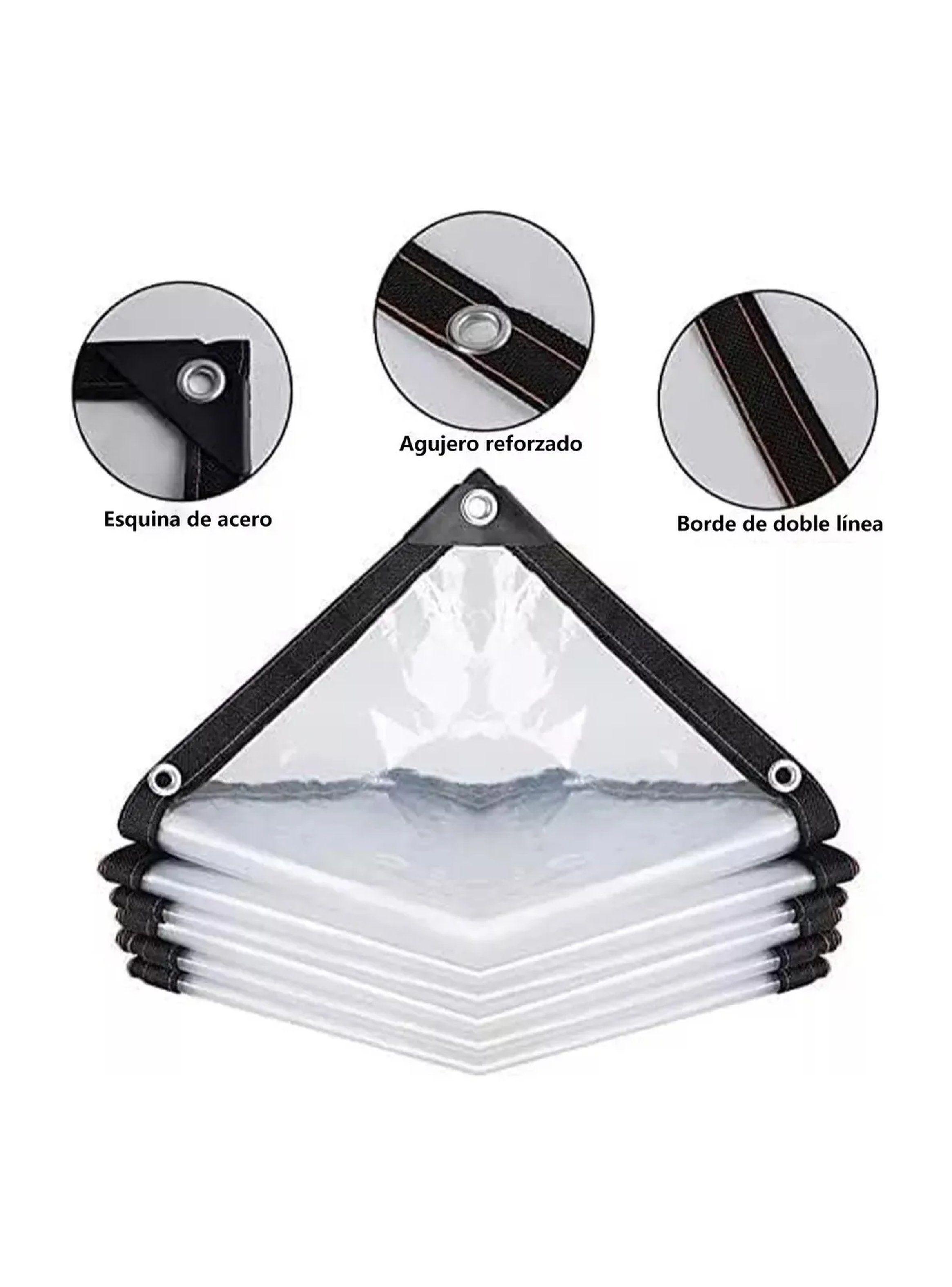 Lona Transparente Impermeable 6x2m Con Ojales Y Cuerda 10m-2