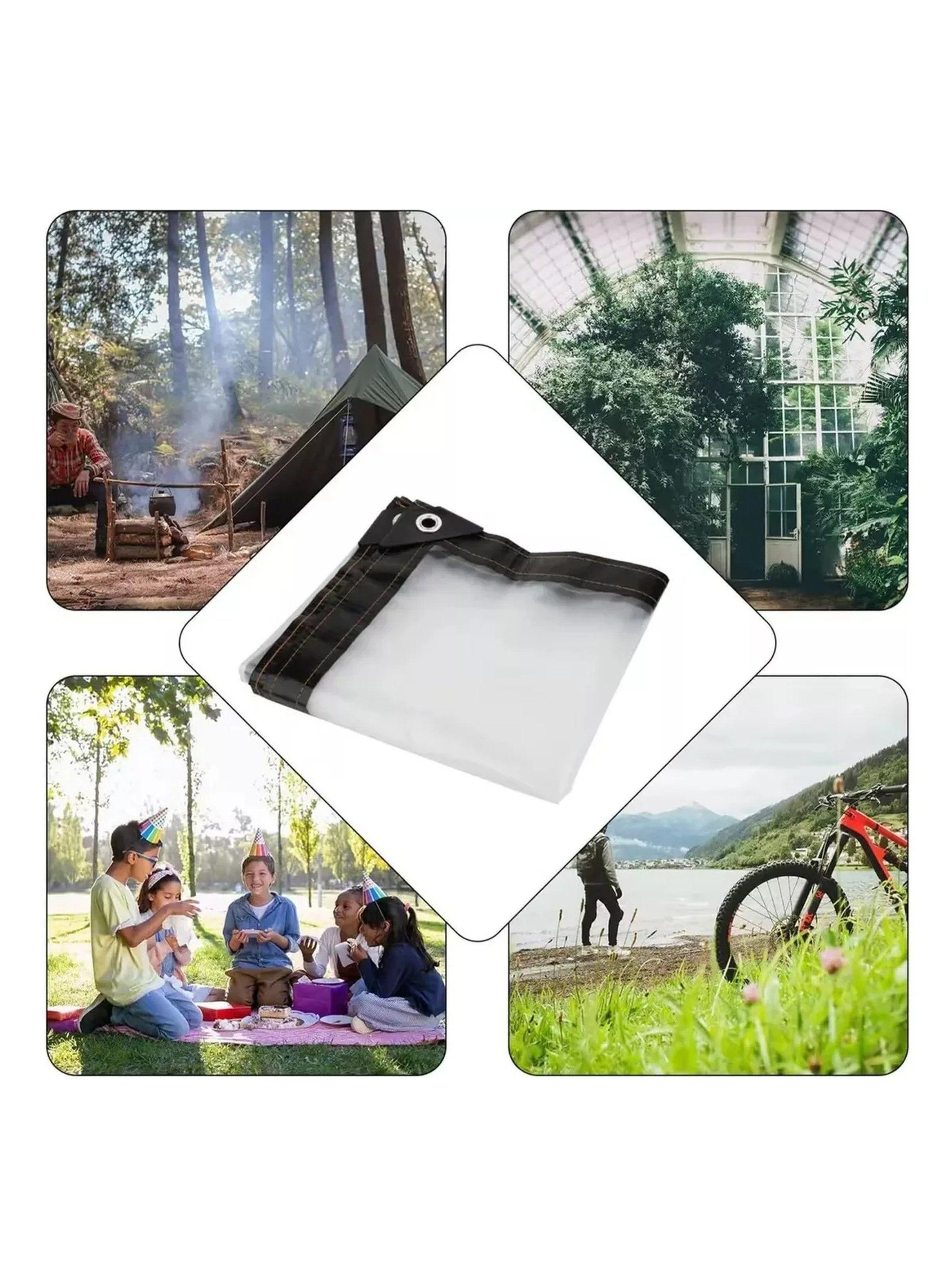 Lona Transparente Impermeable 6x2m Con Ojales Y Cuerda 10m-5