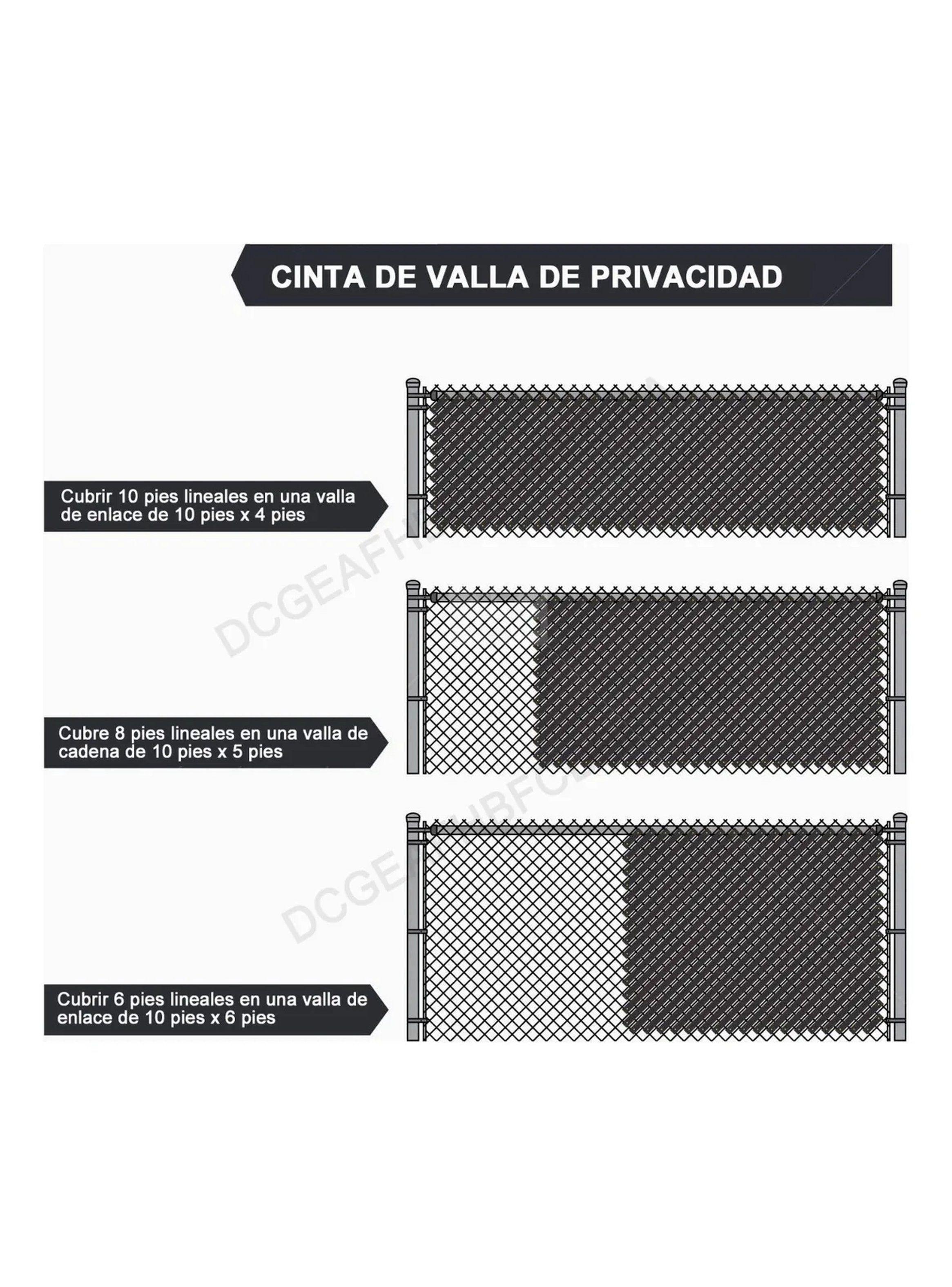 Cinta de Ocultación para Cercos de Malla Metálica 60m 4.5cm Negro-4