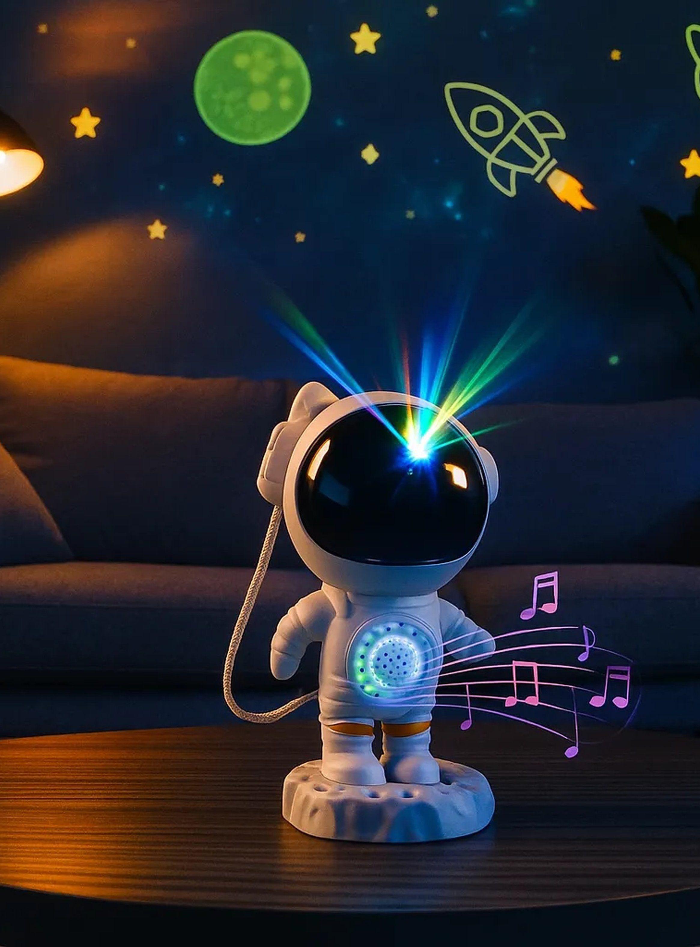 Lámpara Proyector Astronauta LED Multicolor Control Remoto-9
