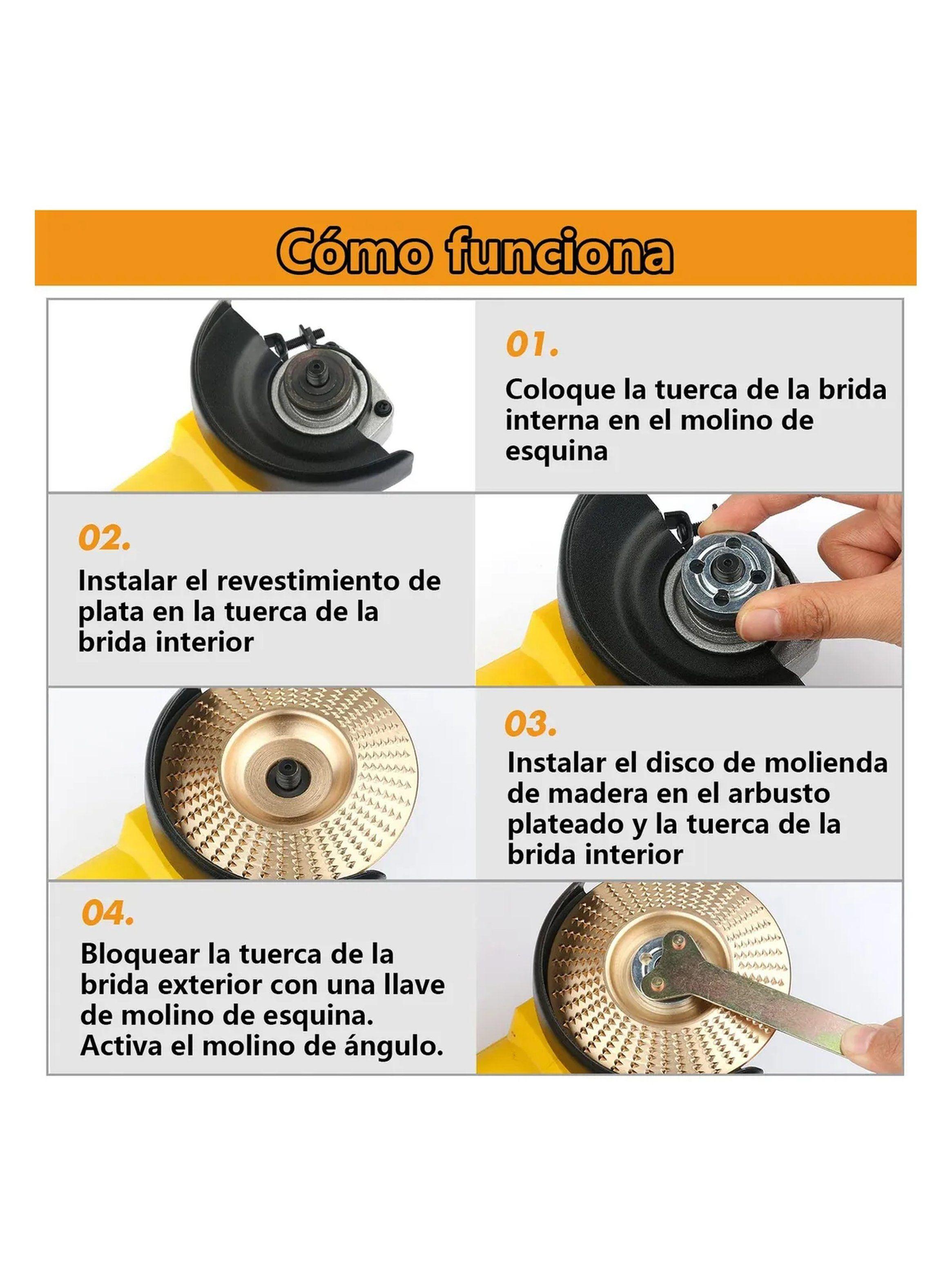 Discos de Tallado para Madera 100mm 16mm Oro 6PCS Rectificado-4