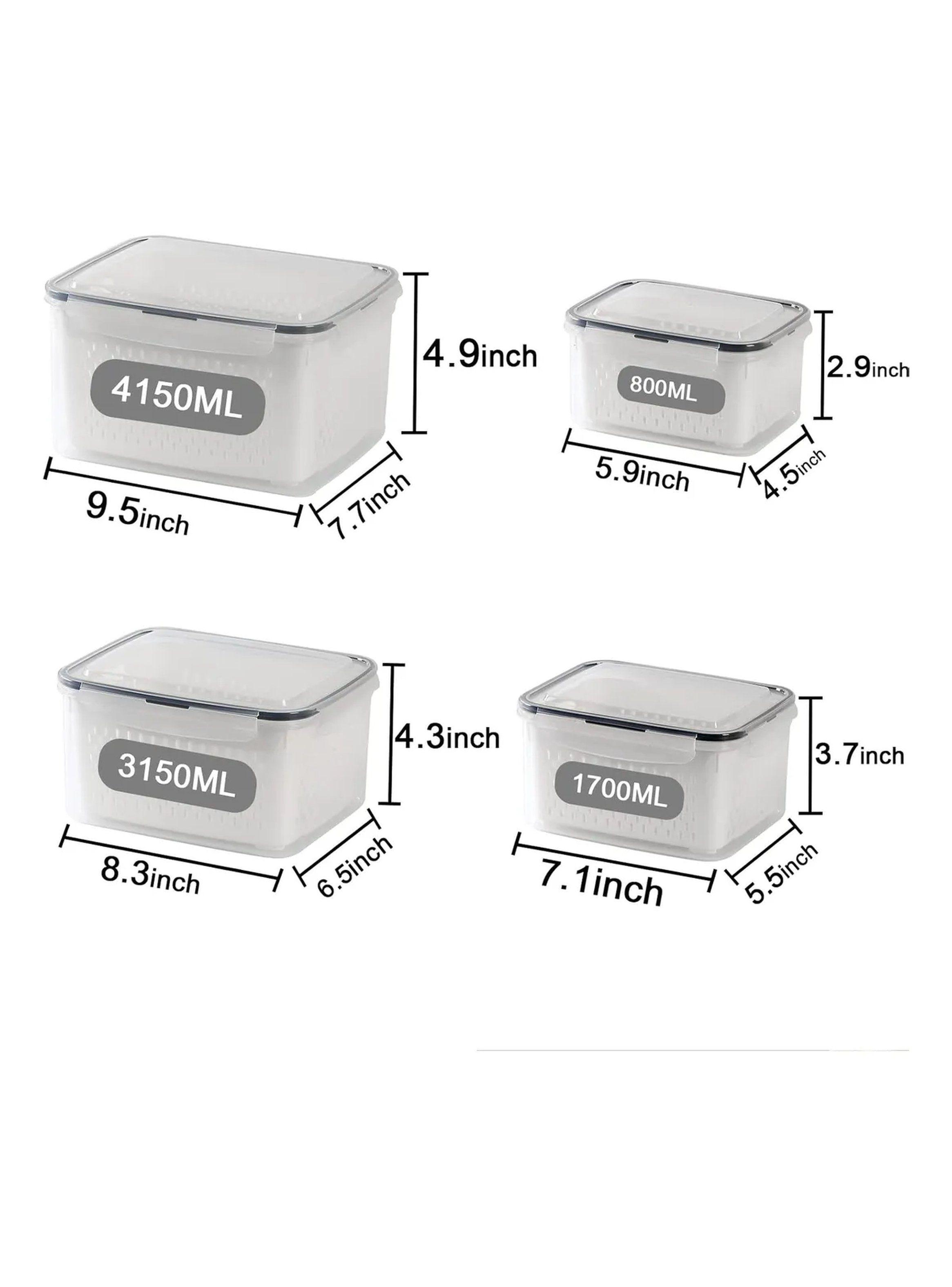 Contenedores de Almacenamiento de Alimentos Herméticos 4150 ml Plástico Blanco-2