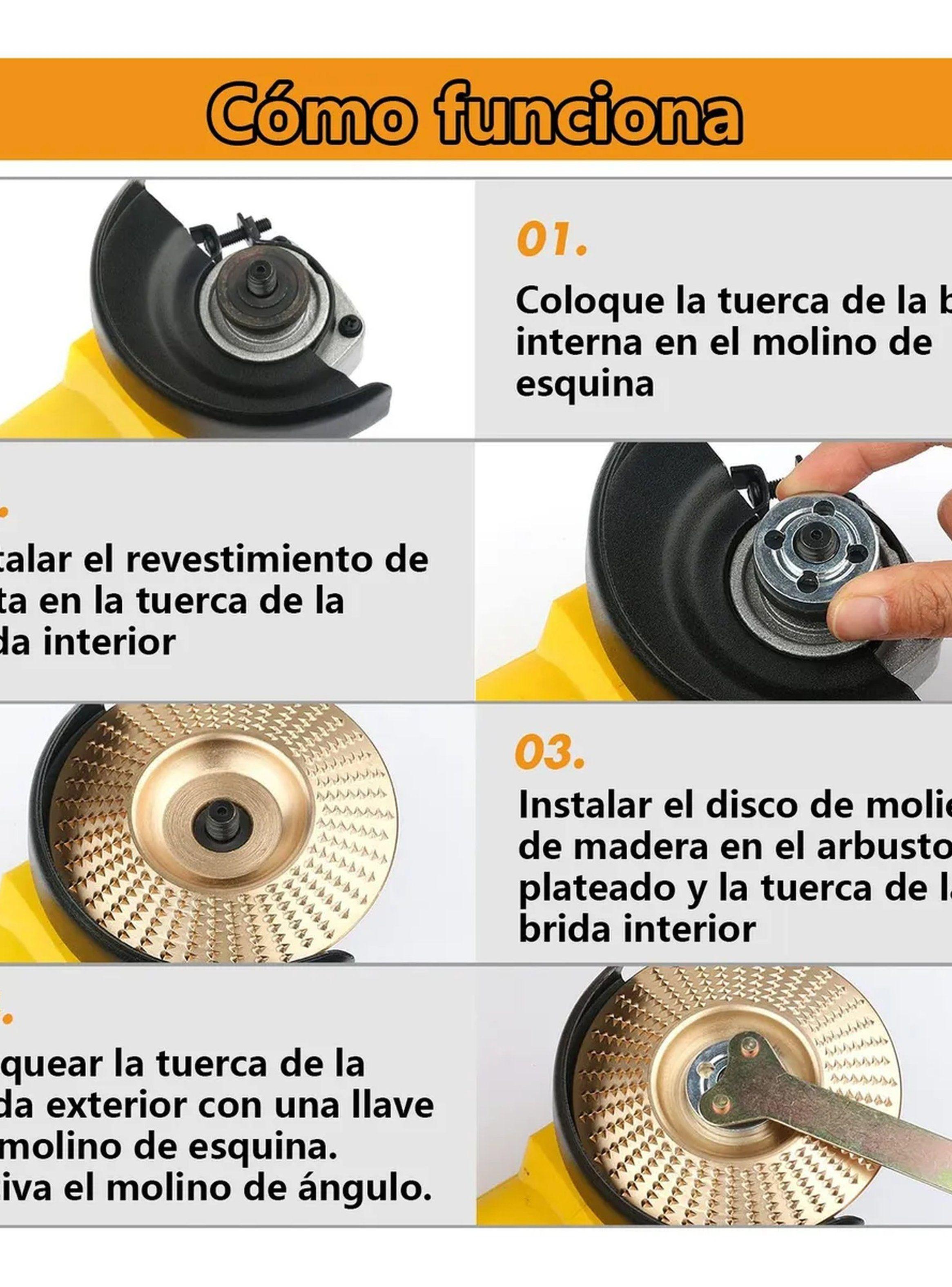 Discos Abrasivos para Amoladora Eliminación de Madera 16mm Oro 6 Piezas-4
