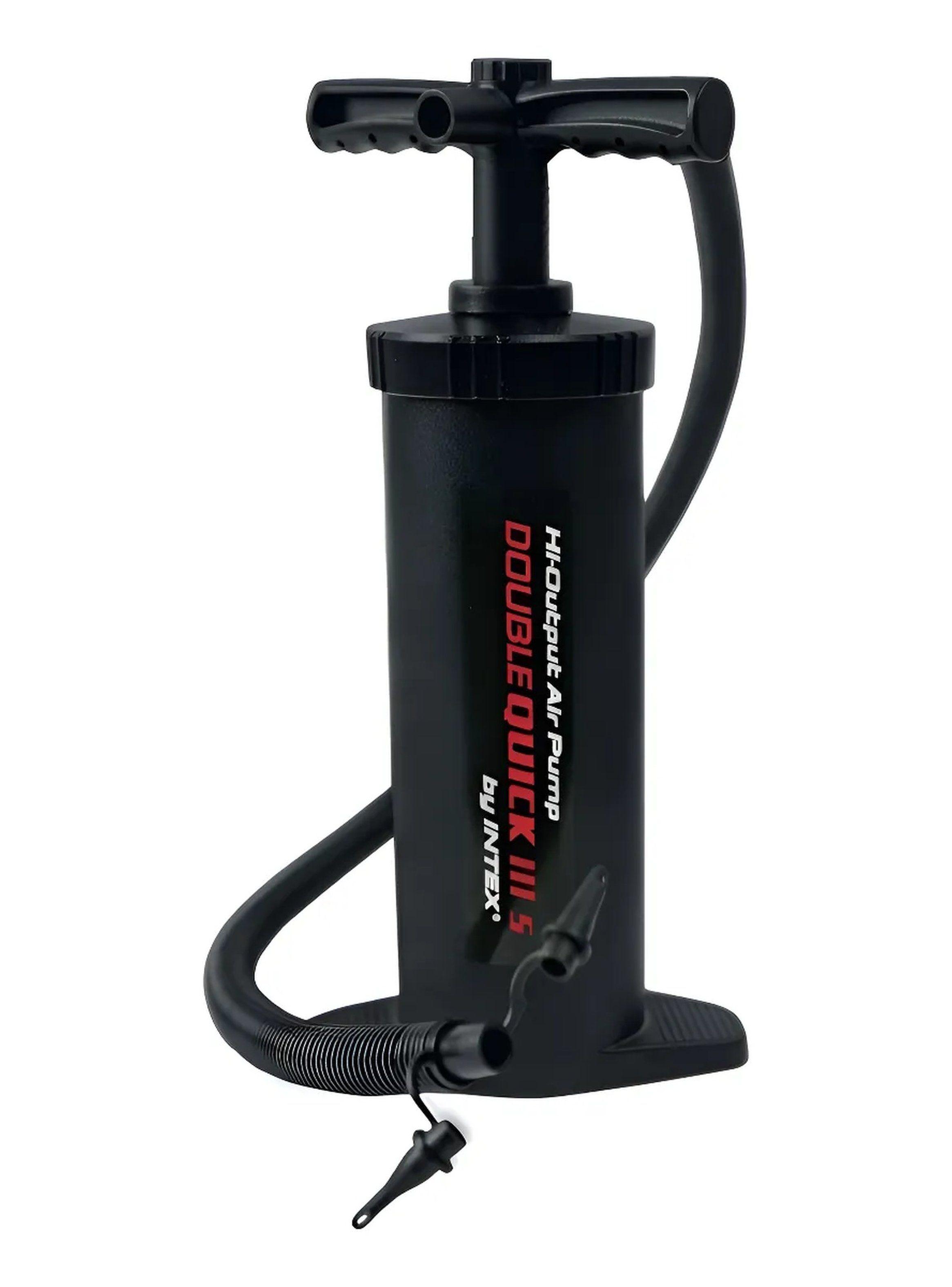 Bomba de Aire Manual Doble Acción Portátil Plástica Negra-0