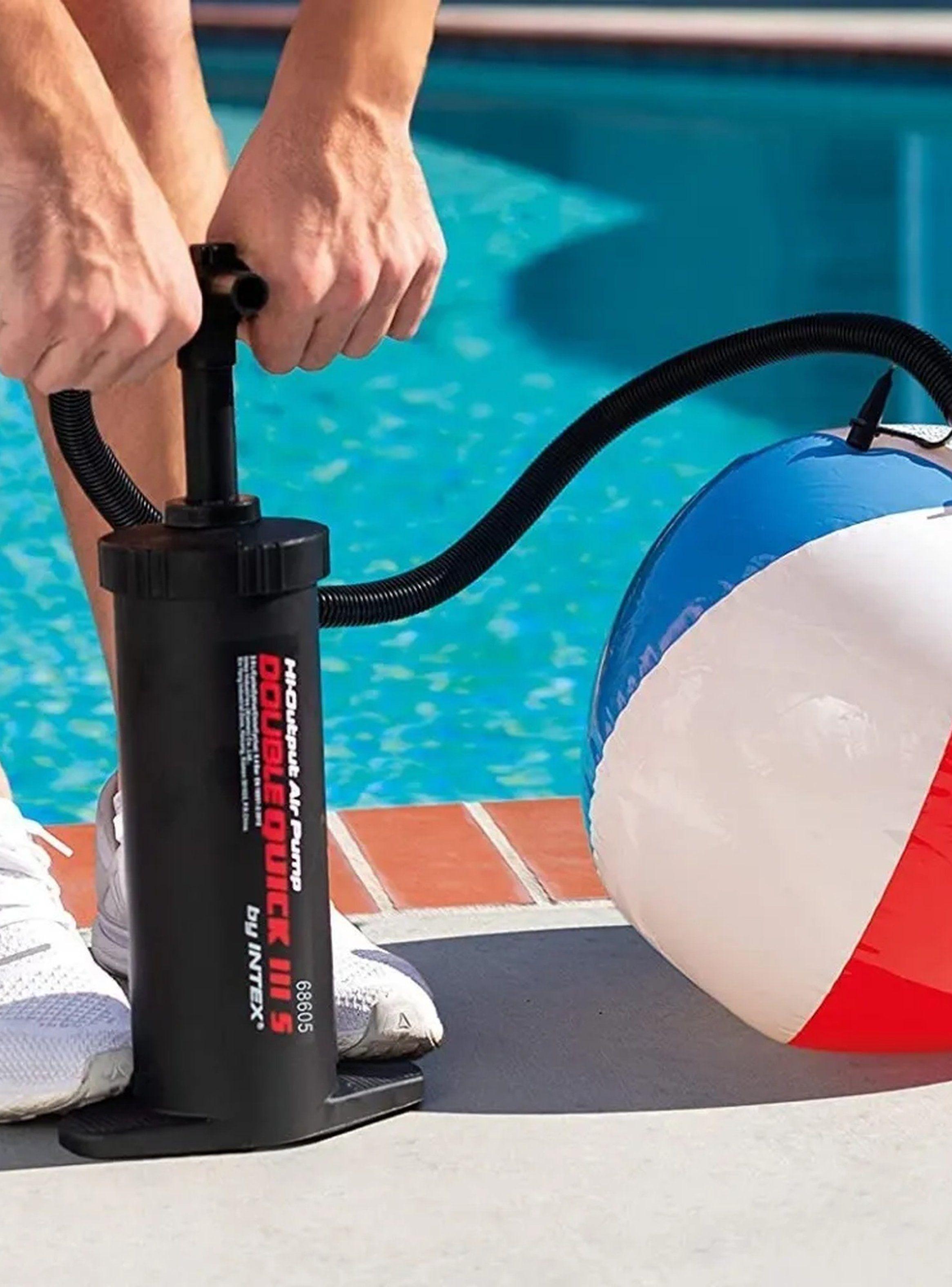 Bomba de Aire Manual Doble Acción Portátil Plástica Negra-2