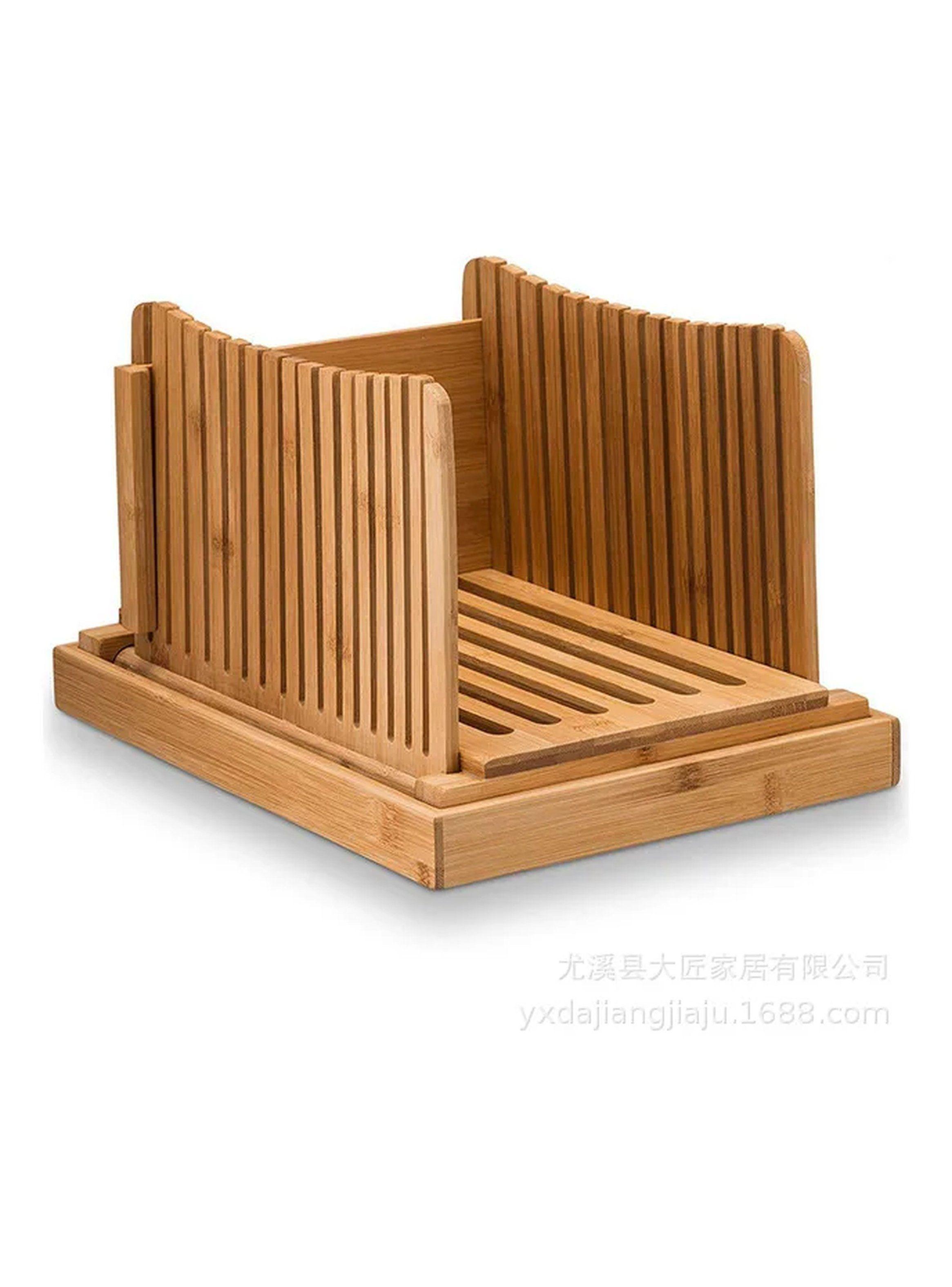 Cortador de Pan de Bambú Ajustable Ranurado-2