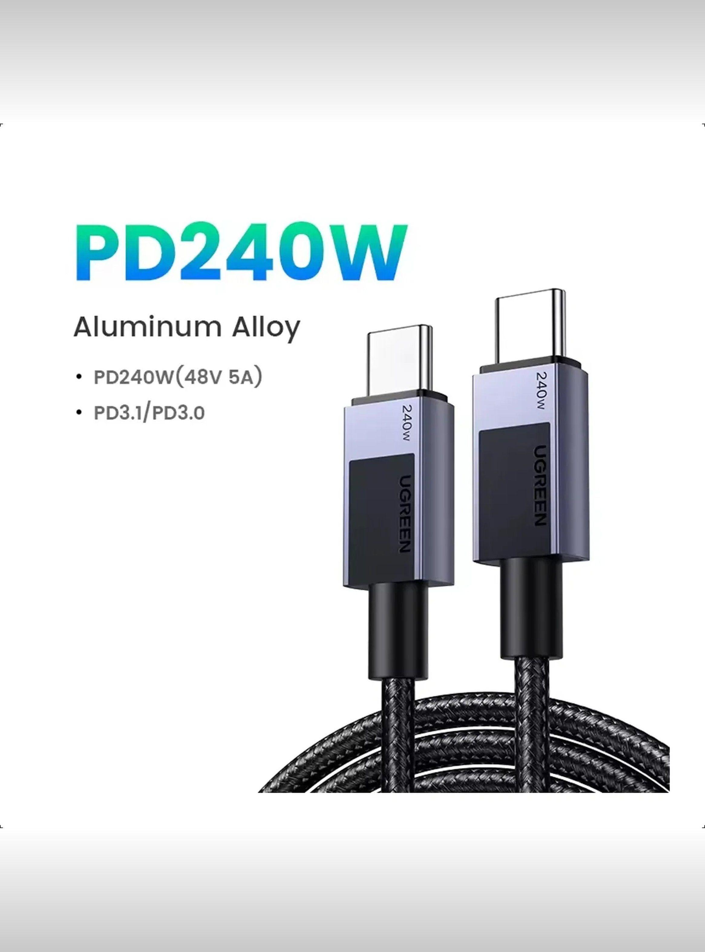 Cable USB-C 240W Carga Rápida Trenzado Para Laptop/iPad/Phone-6