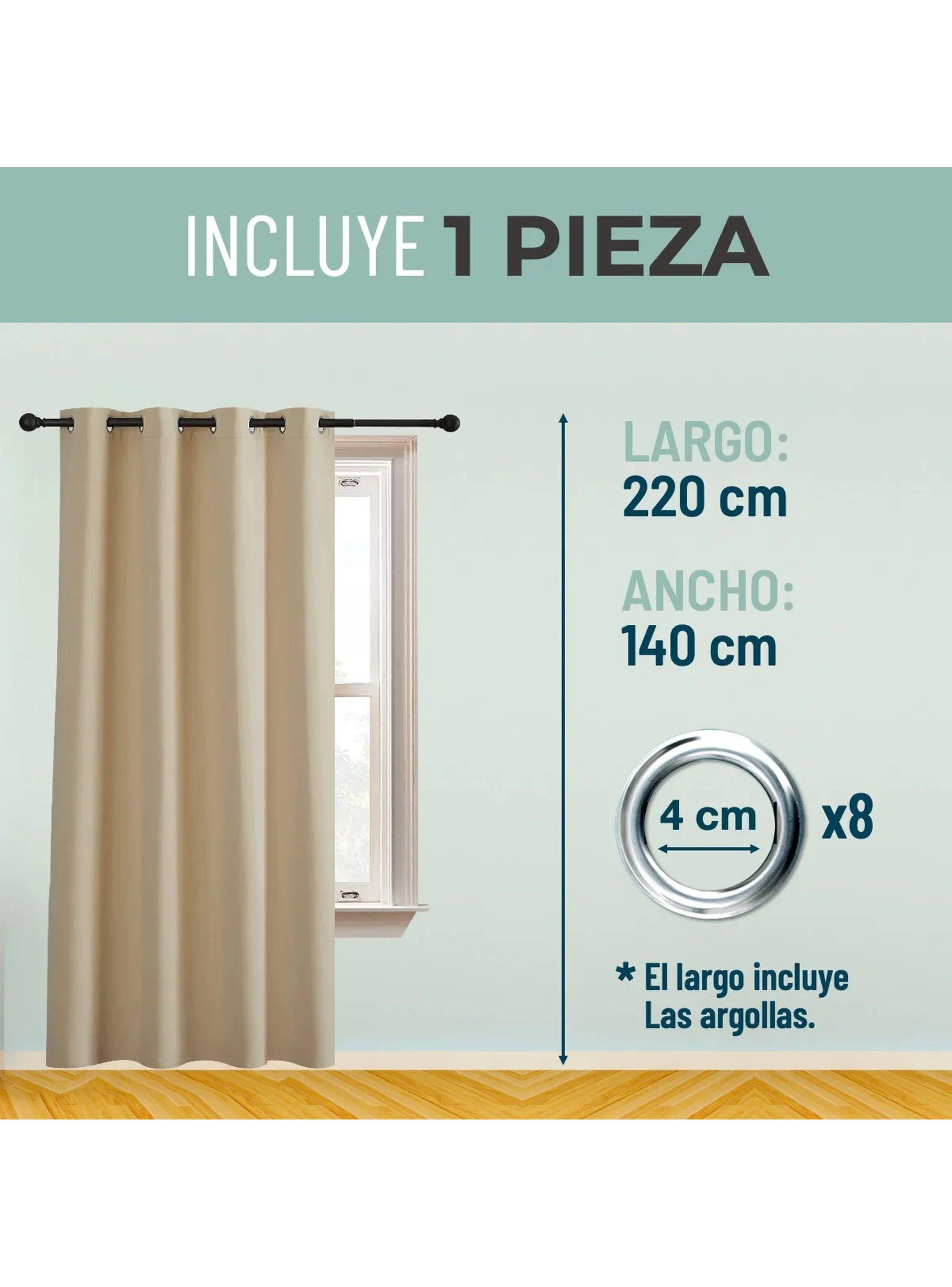Cortinas Blackout 90% Aislantes Beige-4