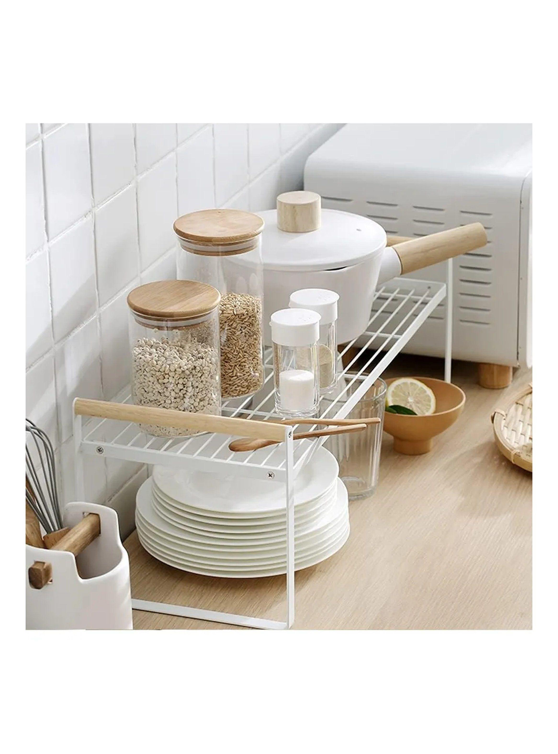Estante de Cocina Metálico con Asas de Madera Blanco 51cm-4