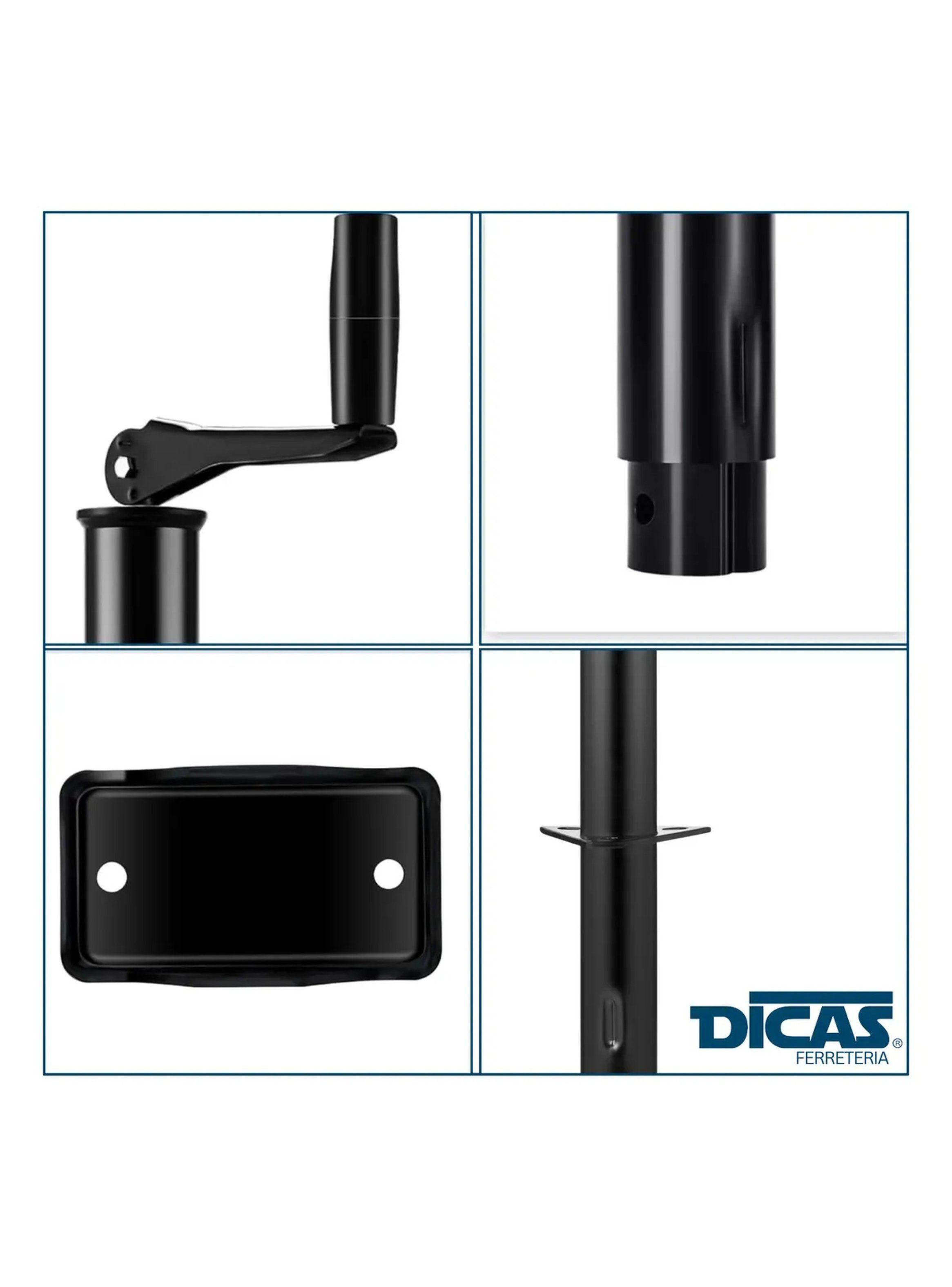 Manivela para Remolque Metálica Ajustable Negra-2