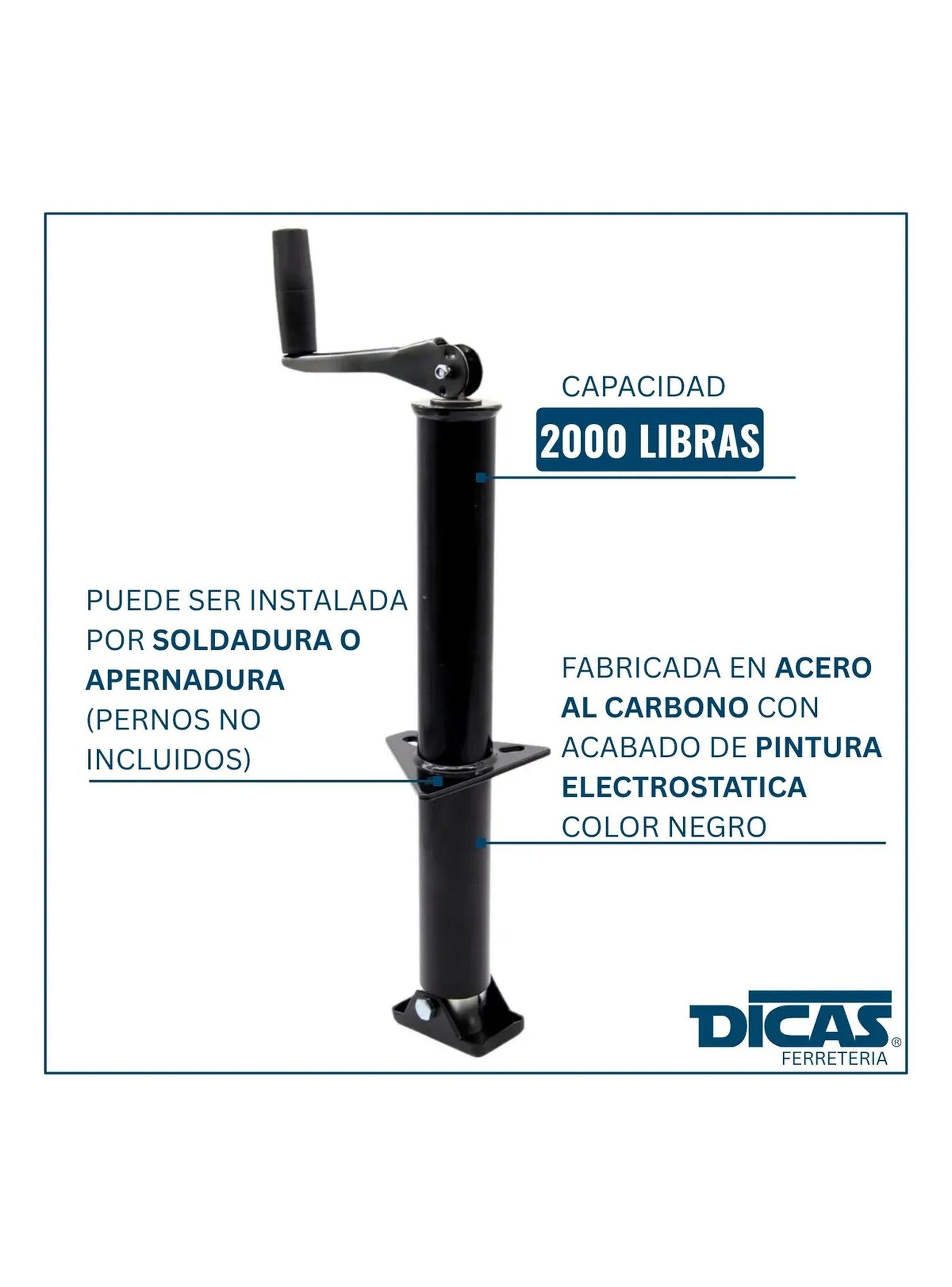 Manivela para Remolque Metálica Ajustable Negra-3