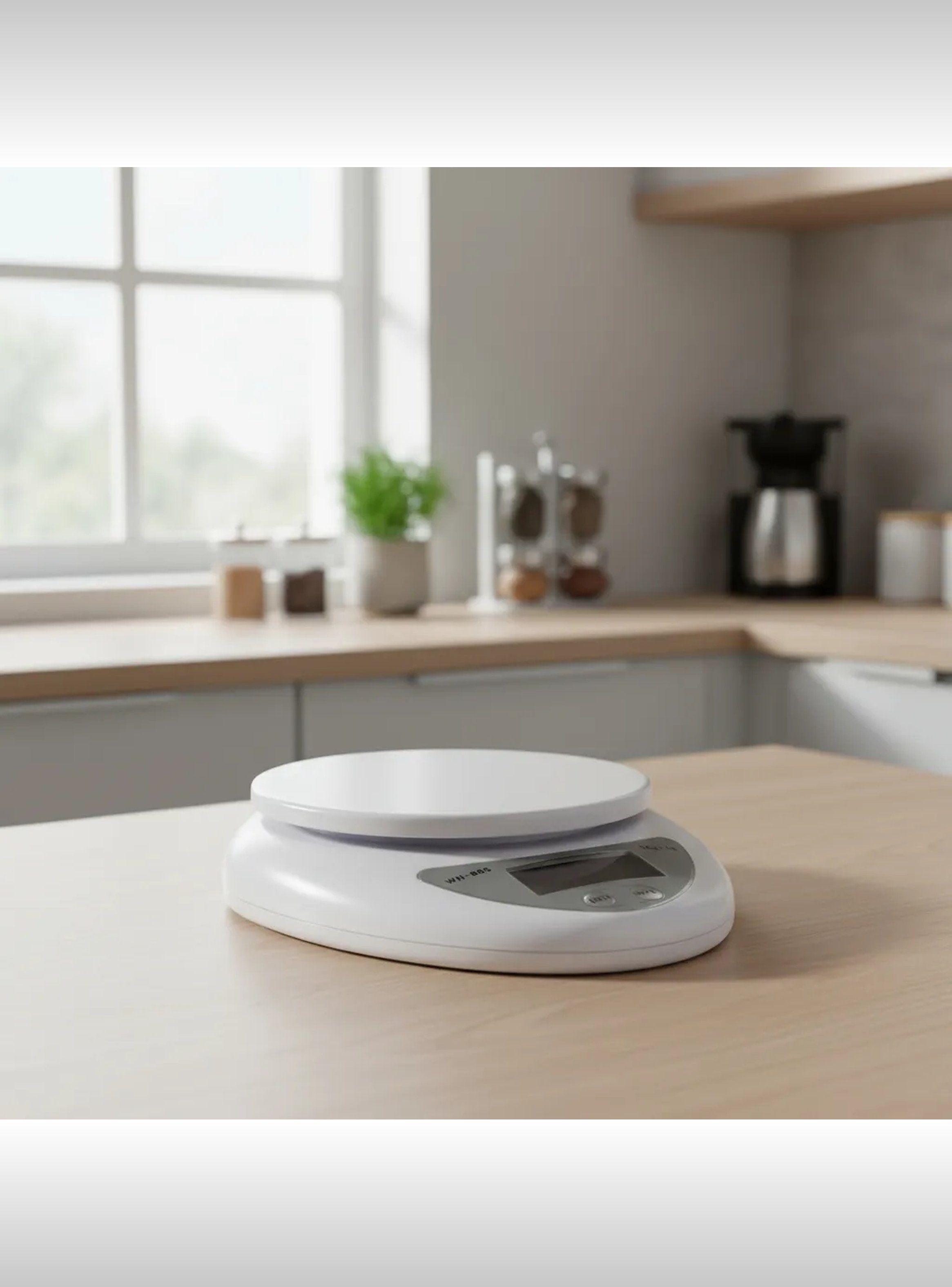 Báscula Digital de Cocina LCD Alta Precisión 5kg Blanco-1