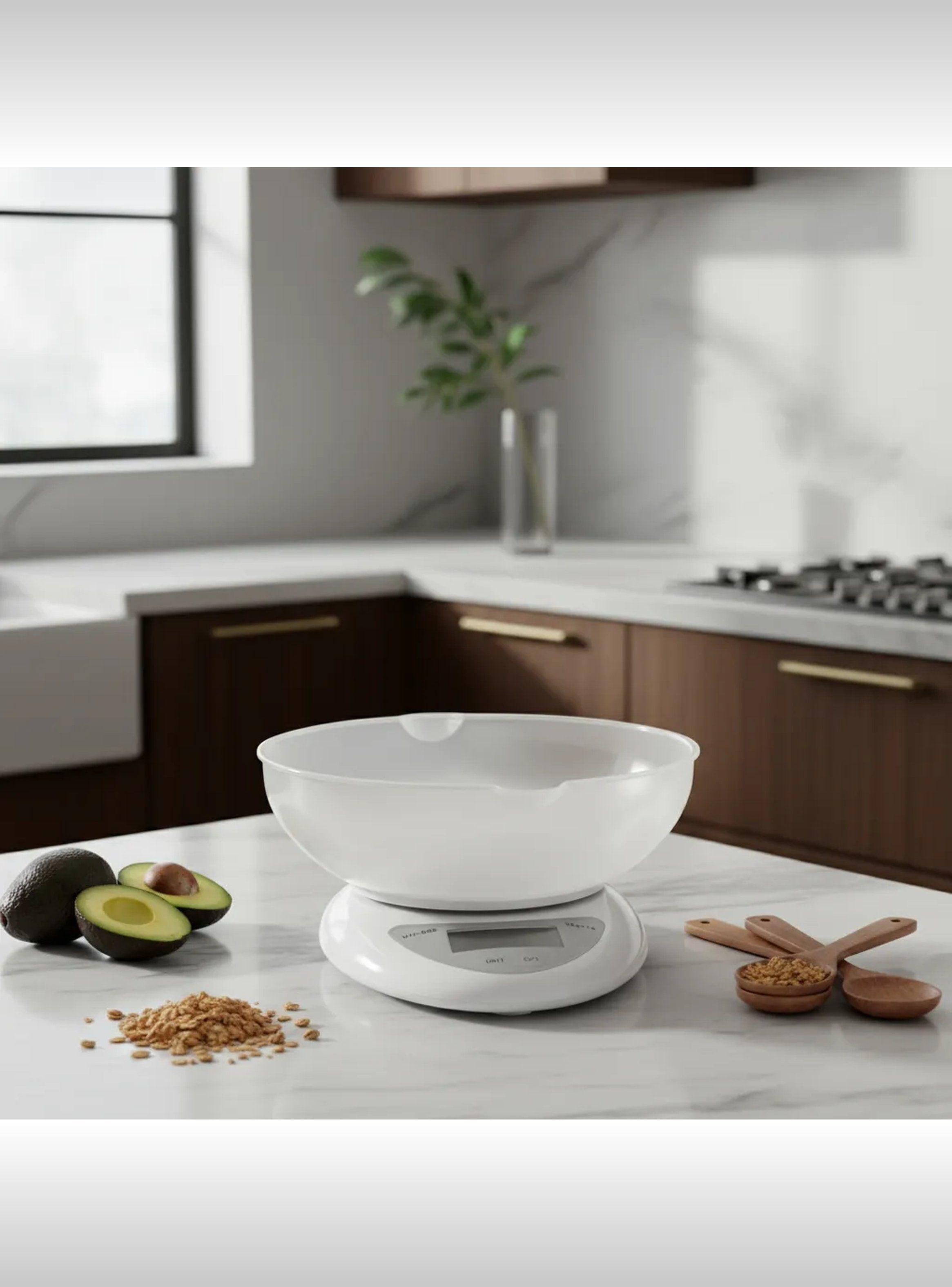 Báscula Digital de Cocina LCD Alta Precisión 5kg Blanco-3