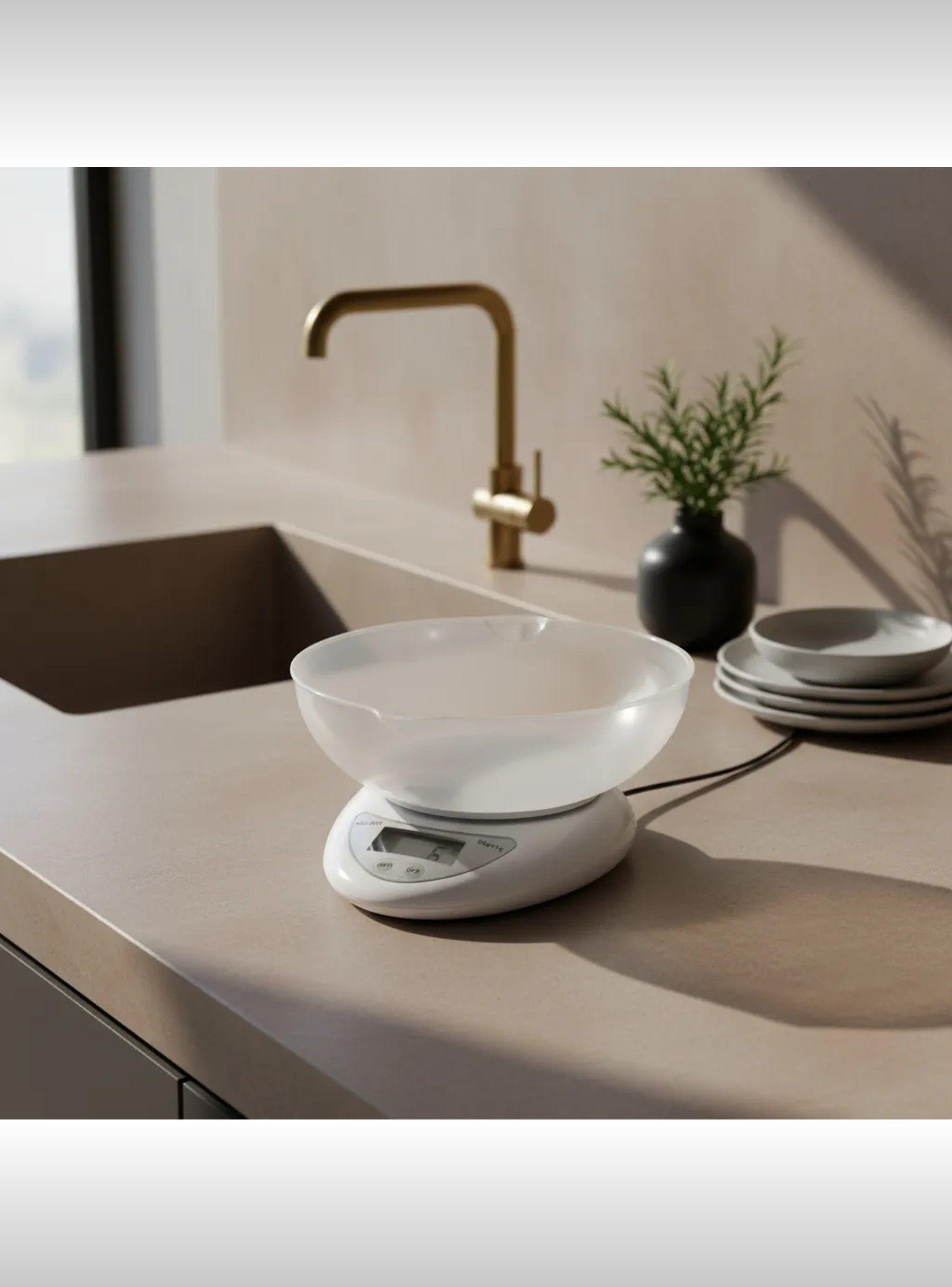 Báscula Digital de Cocina LCD Alta Precisión 5kg Blanco-4