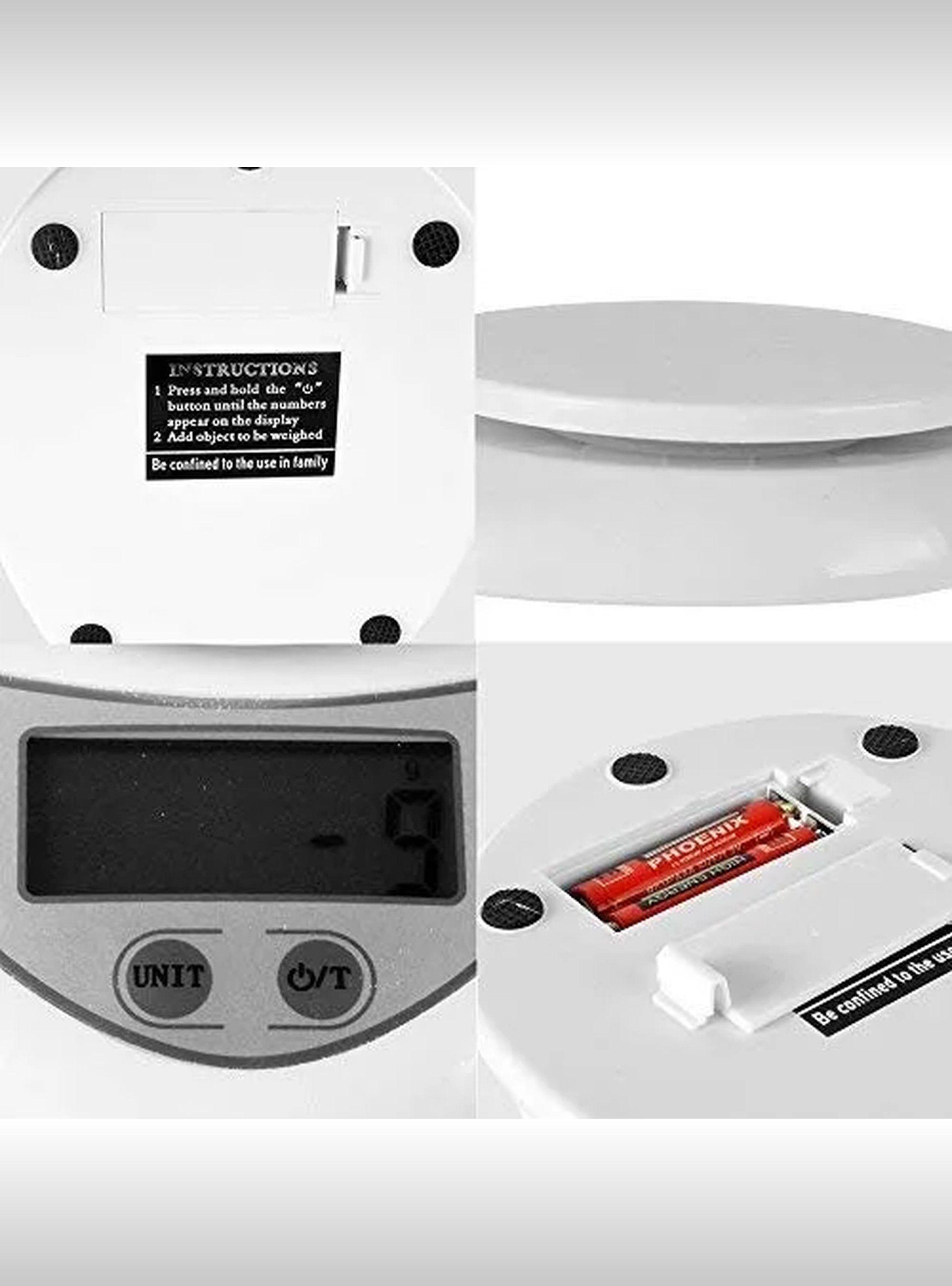 Báscula Digital de Cocina LCD Alta Precisión 5kg Blanco-7