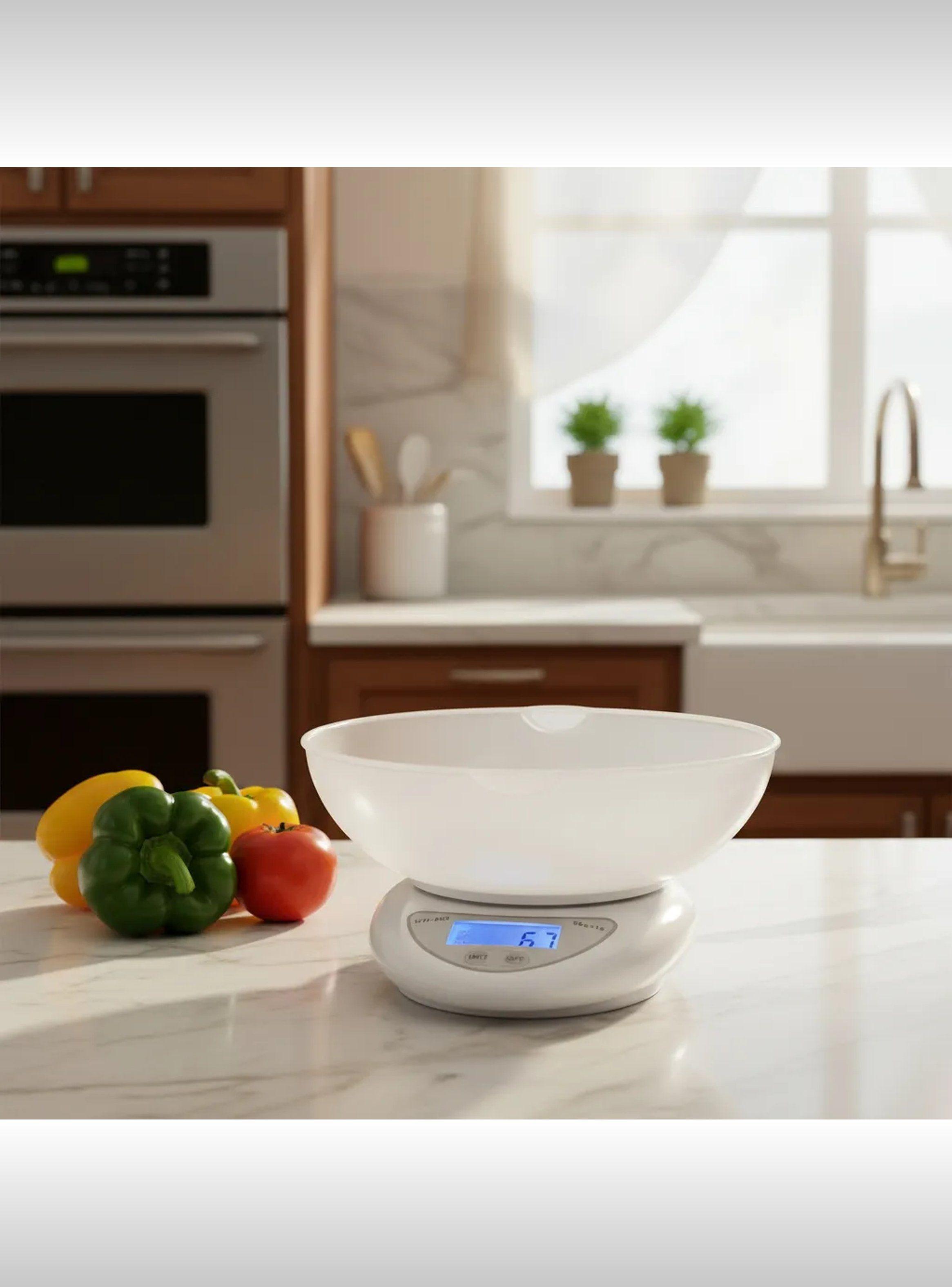 Báscula Digital de Cocina LCD Alta Precisión 5kg Blanco-8