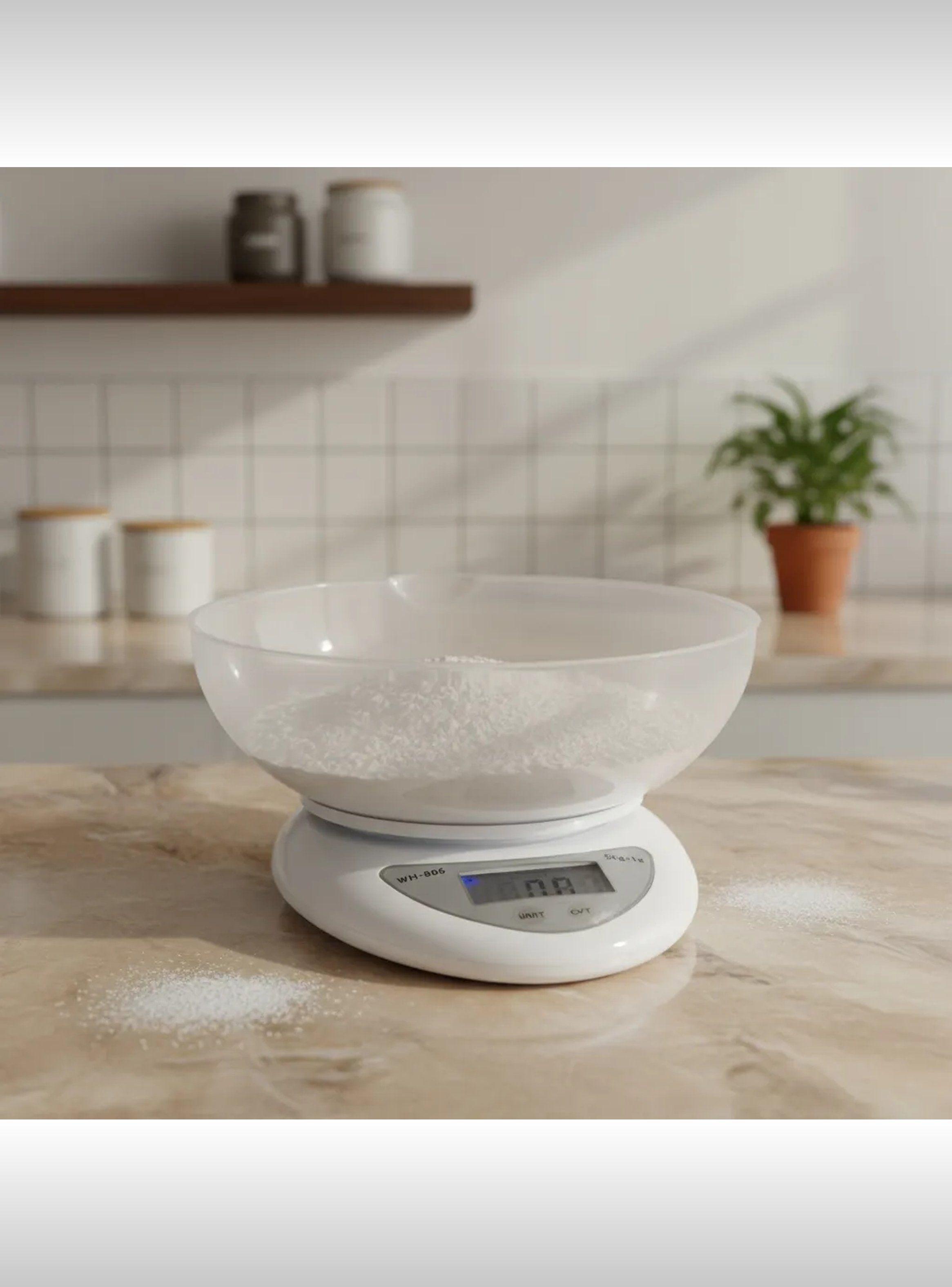 Báscula Digital de Cocina LCD Alta Precisión 5kg Blanco-9