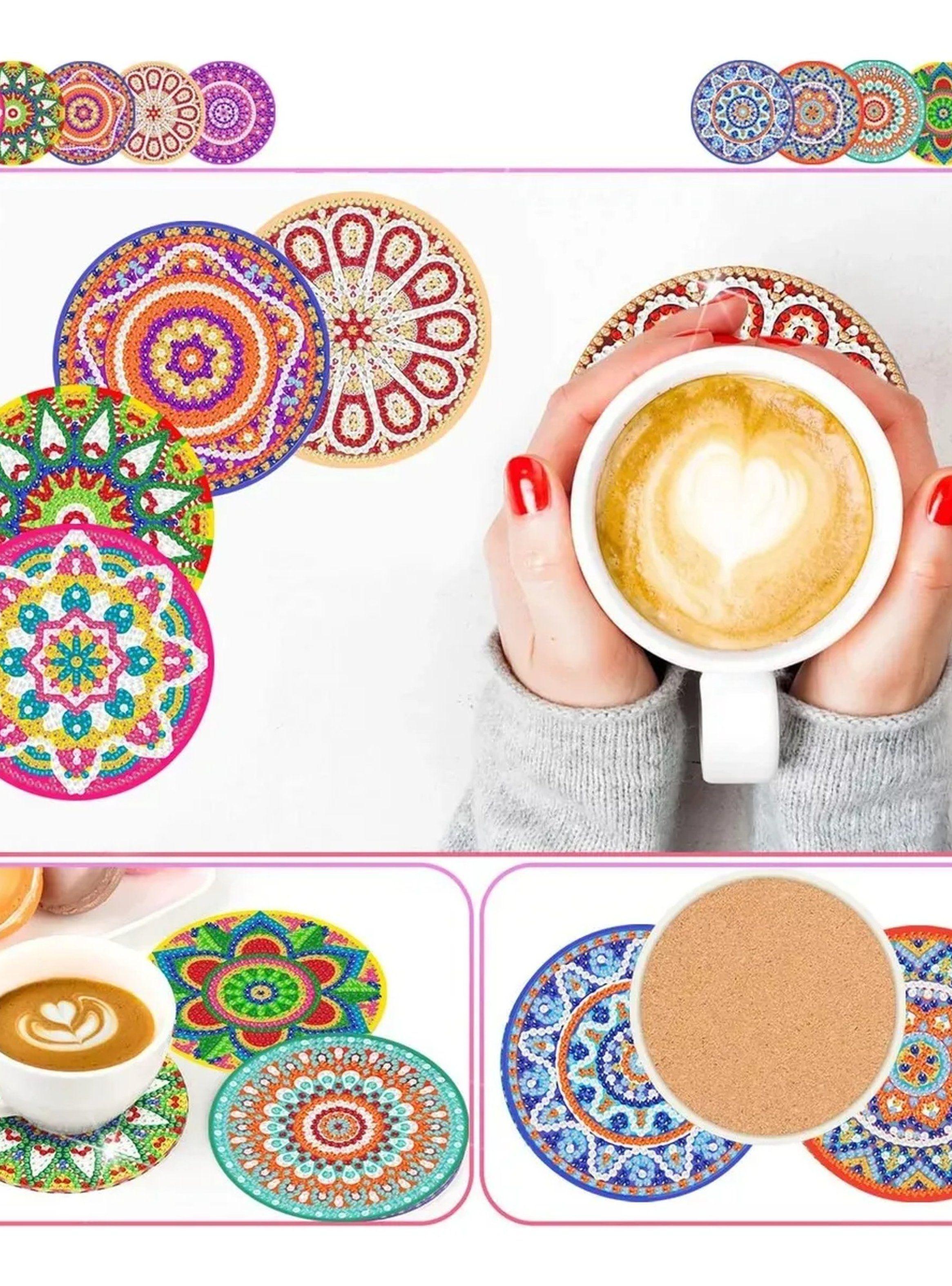 Set de Posavasos Mandala con Diamantes Adhesivos Manualidad Decorativa-2