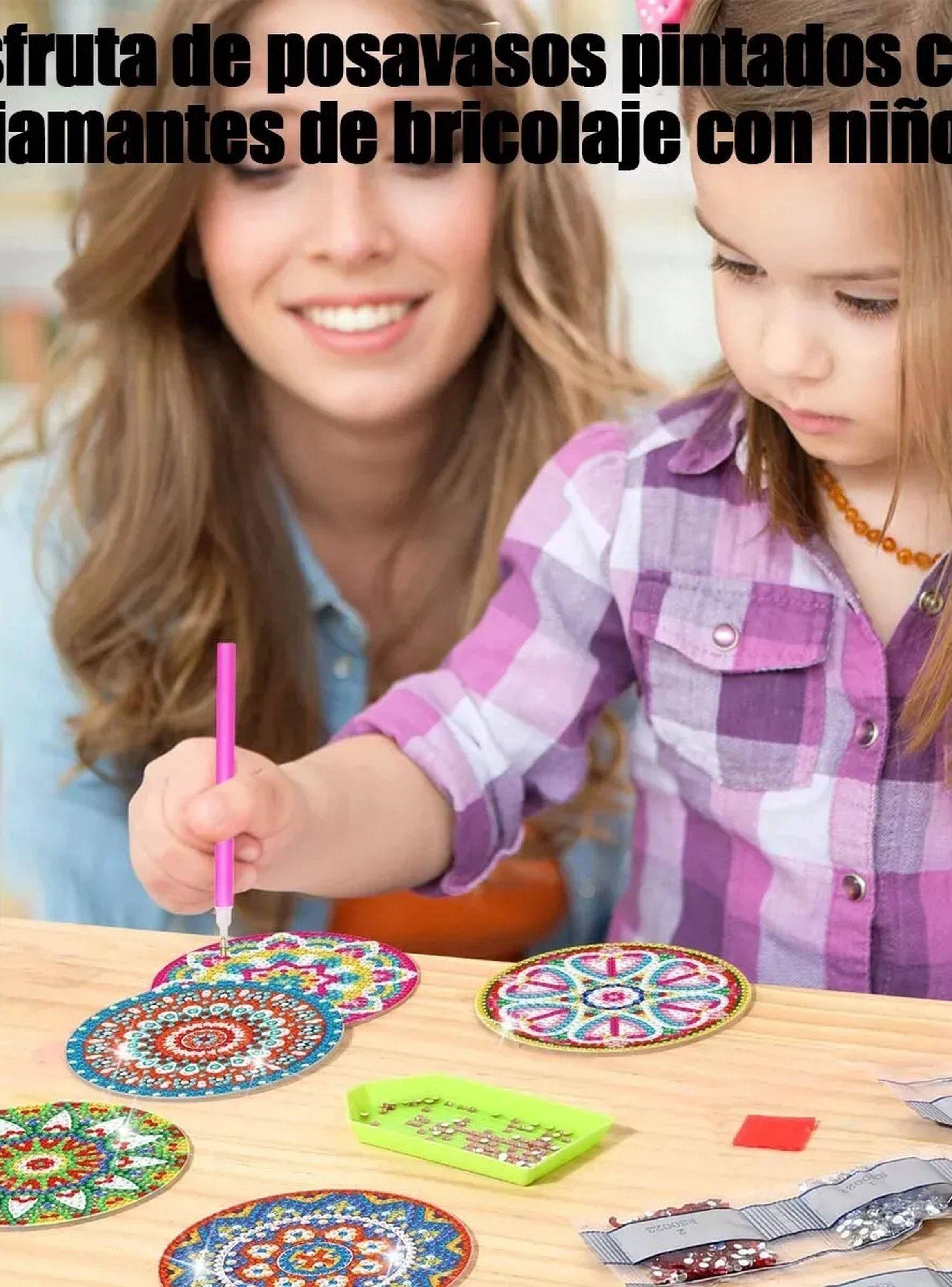 Set de Posavasos Mandala con Diamantes Adhesivos Manualidad Decorativa-5
