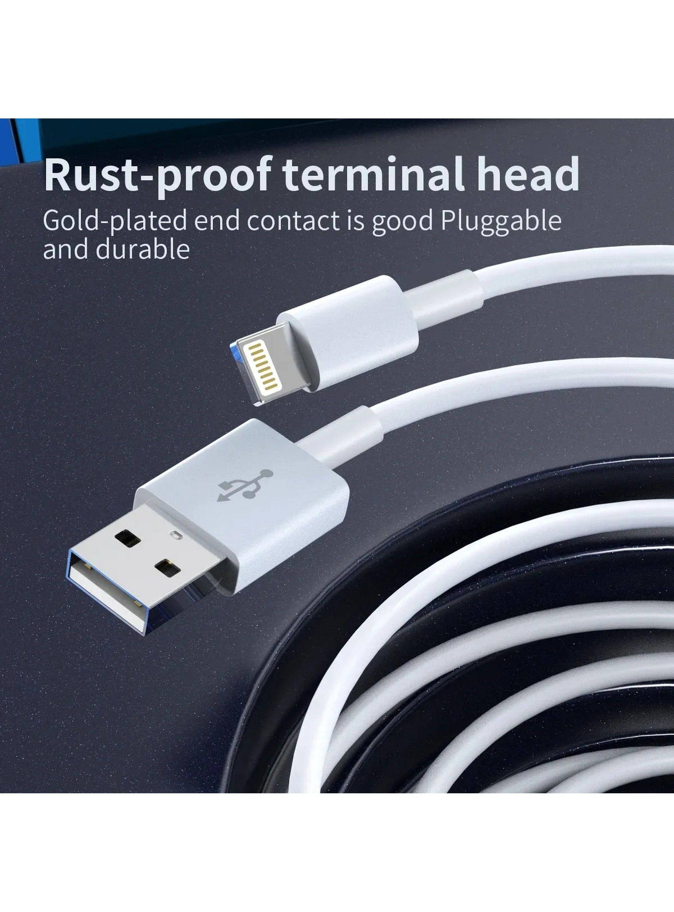 Cable de Carga USB a Lightning Compatible con iPhone Blanco-1