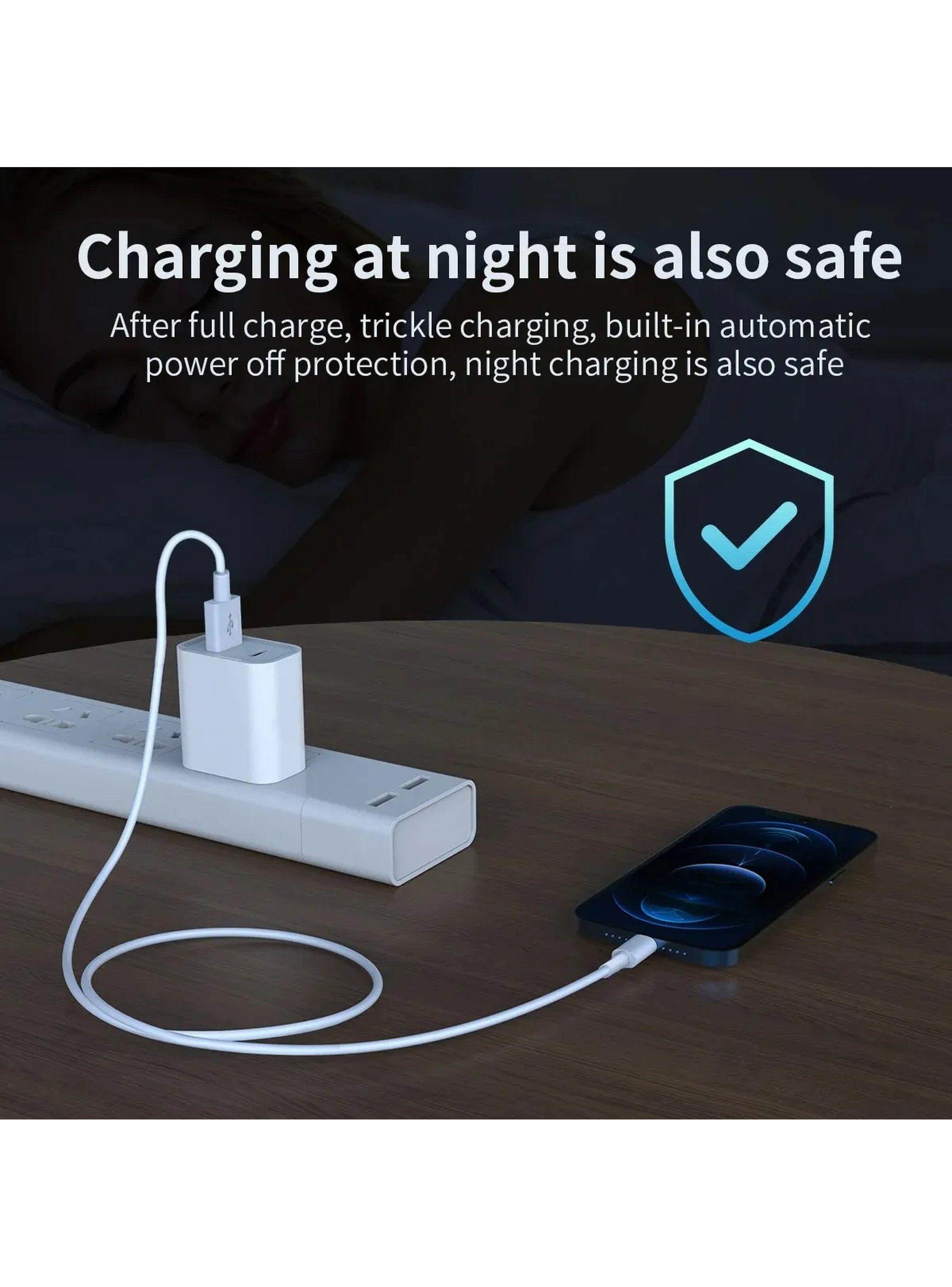 Cable de Carga USB a Lightning Compatible con iPhone Blanco-2