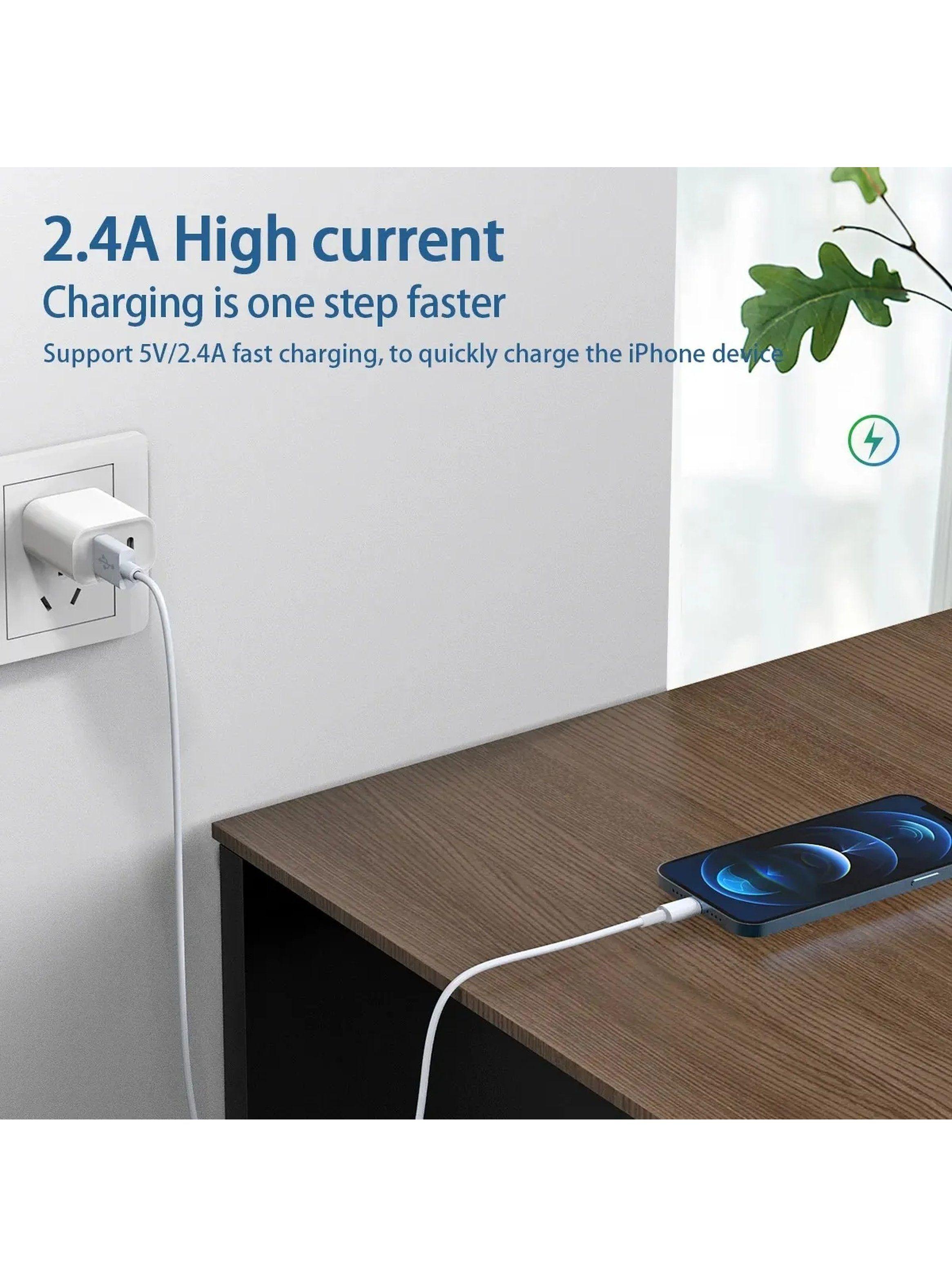 Cable de Carga USB a Lightning Compatible con iPhone Blanco-4