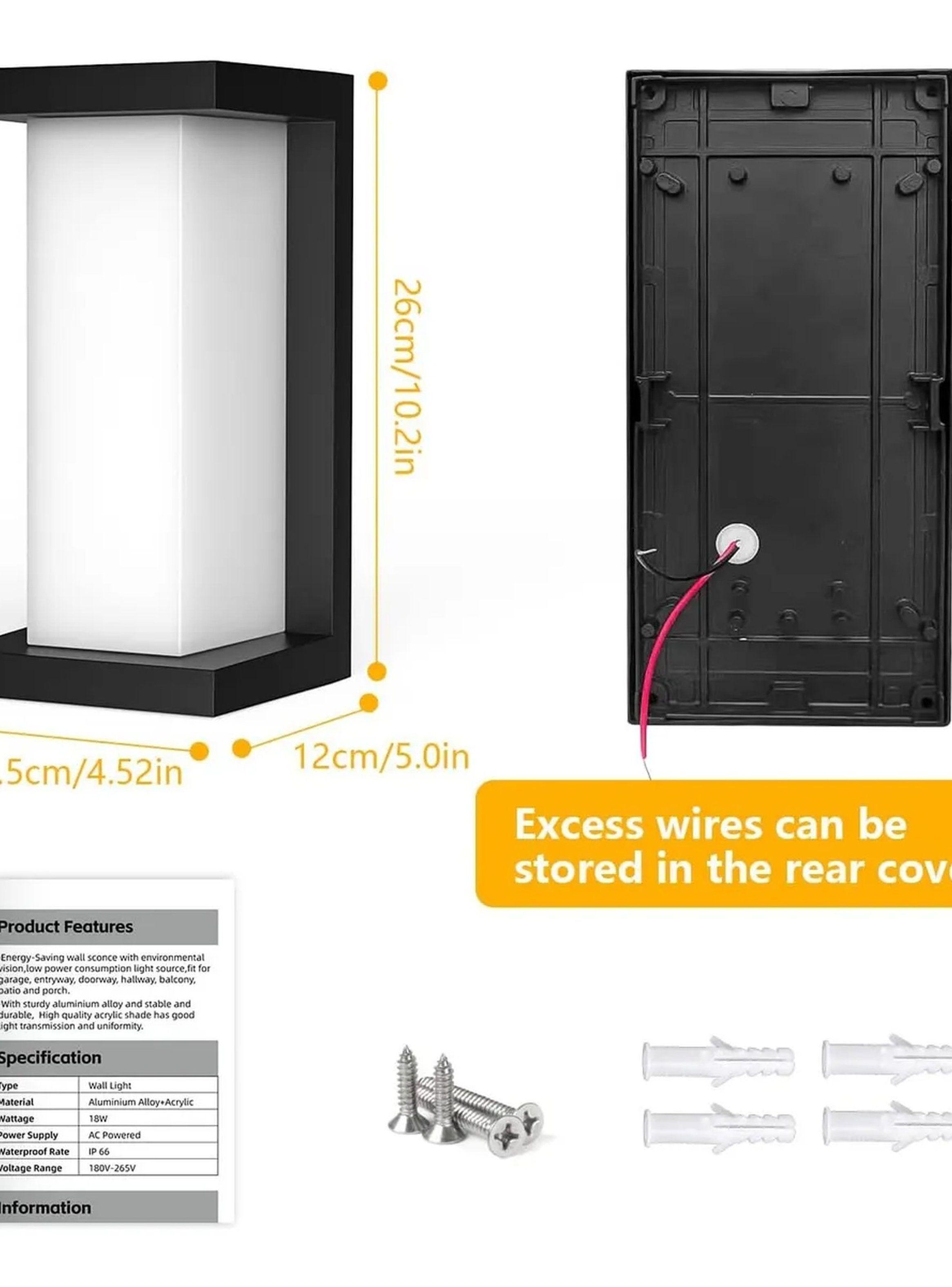 Lámpara de Pared LED Exterior Anticorrosiva IP44 Aluminio Negro-1