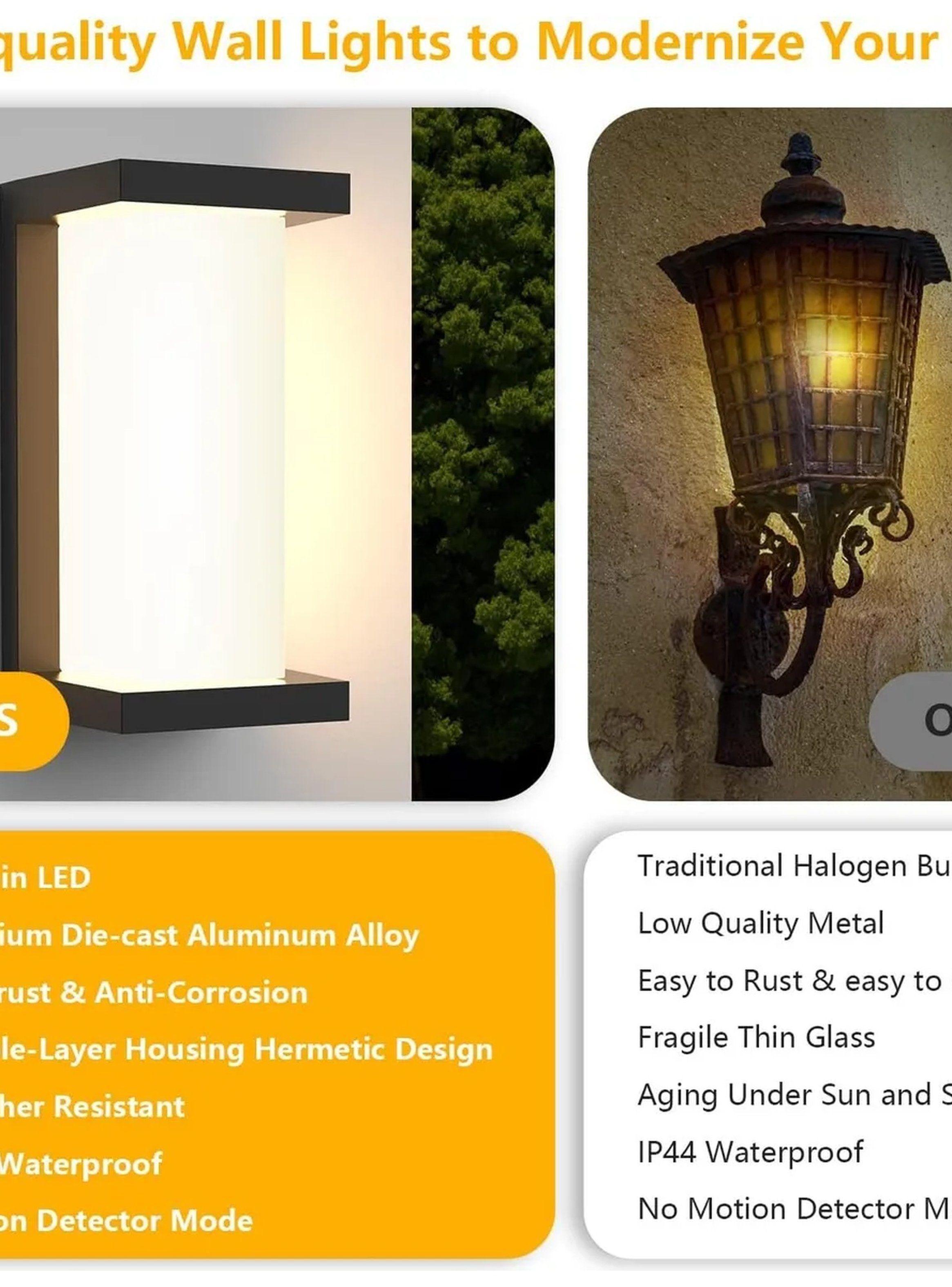 Lámpara de Pared LED Exterior Anticorrosiva IP44 Aluminio Negro-2