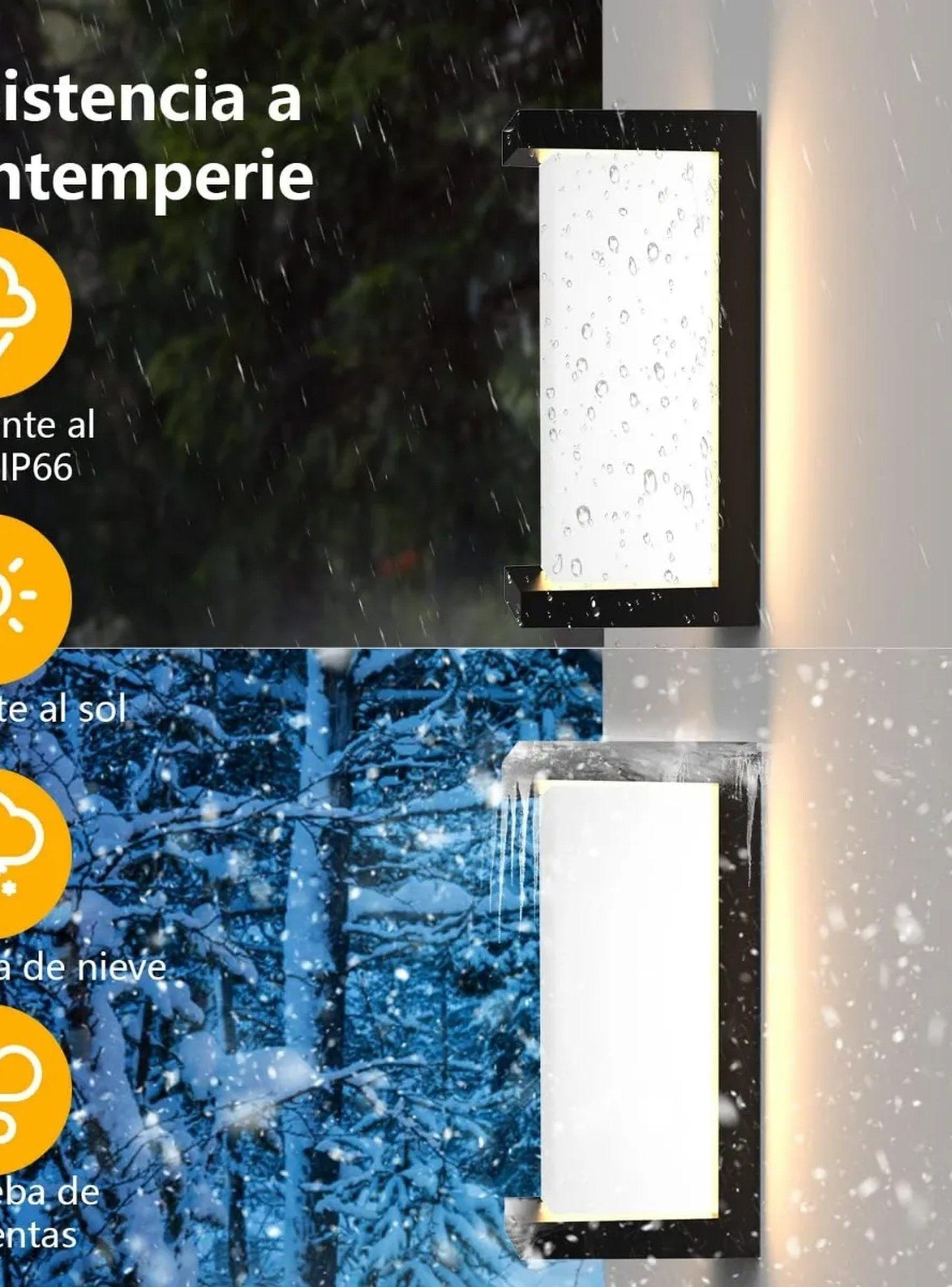 Lámpara de Pared LED Exterior Anticorrosiva IP44 Aluminio Negro-3