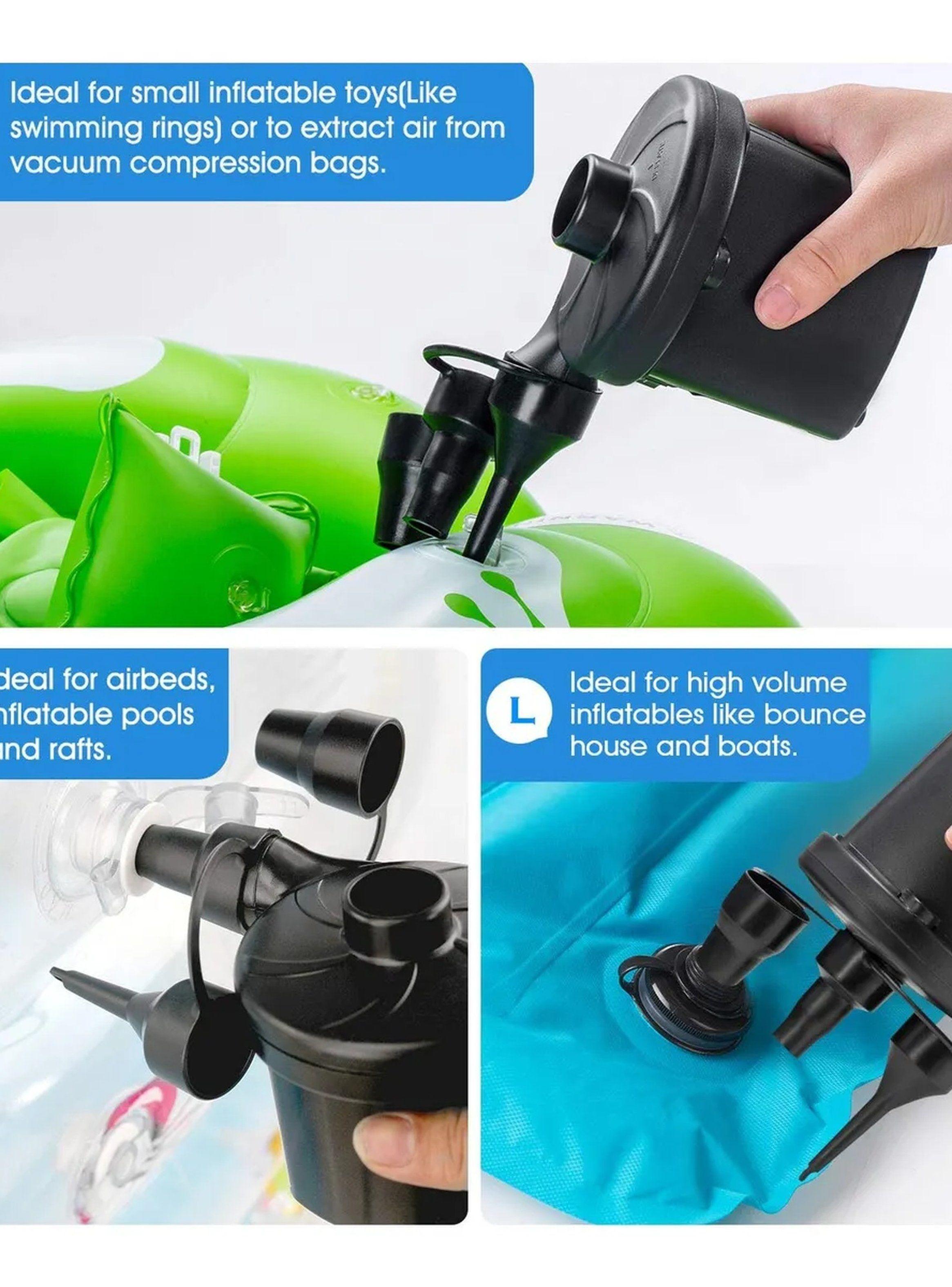 Bomba de Aire Eléctrica Portátil Inflado y Desinflado Cargador 12V-3