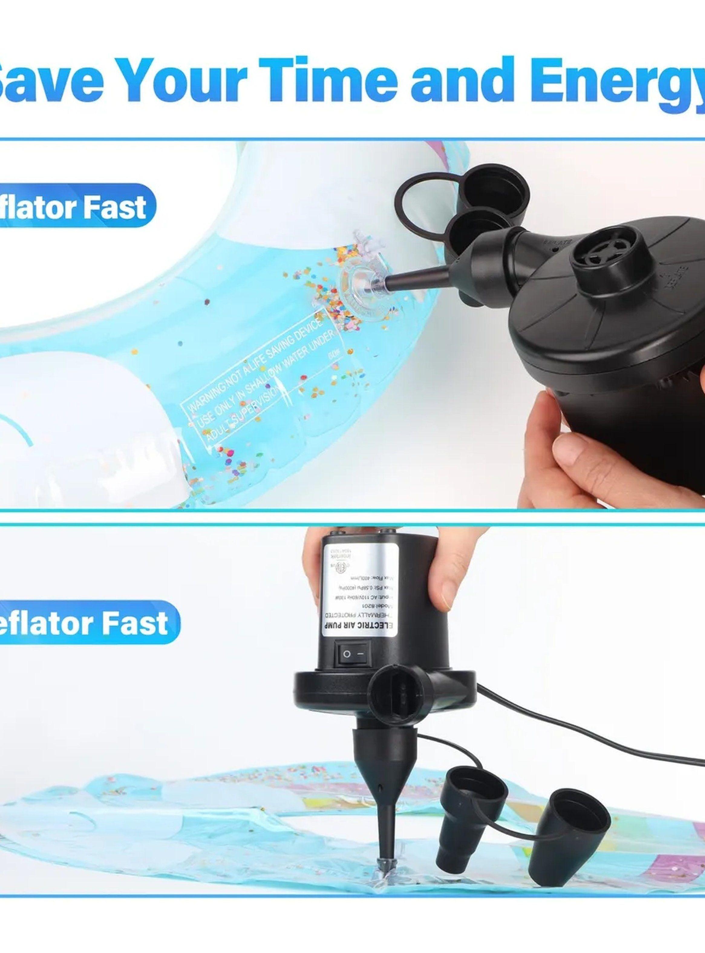 Bomba de Aire Eléctrica Portátil Inflado y Desinflado Cargador 12V-5