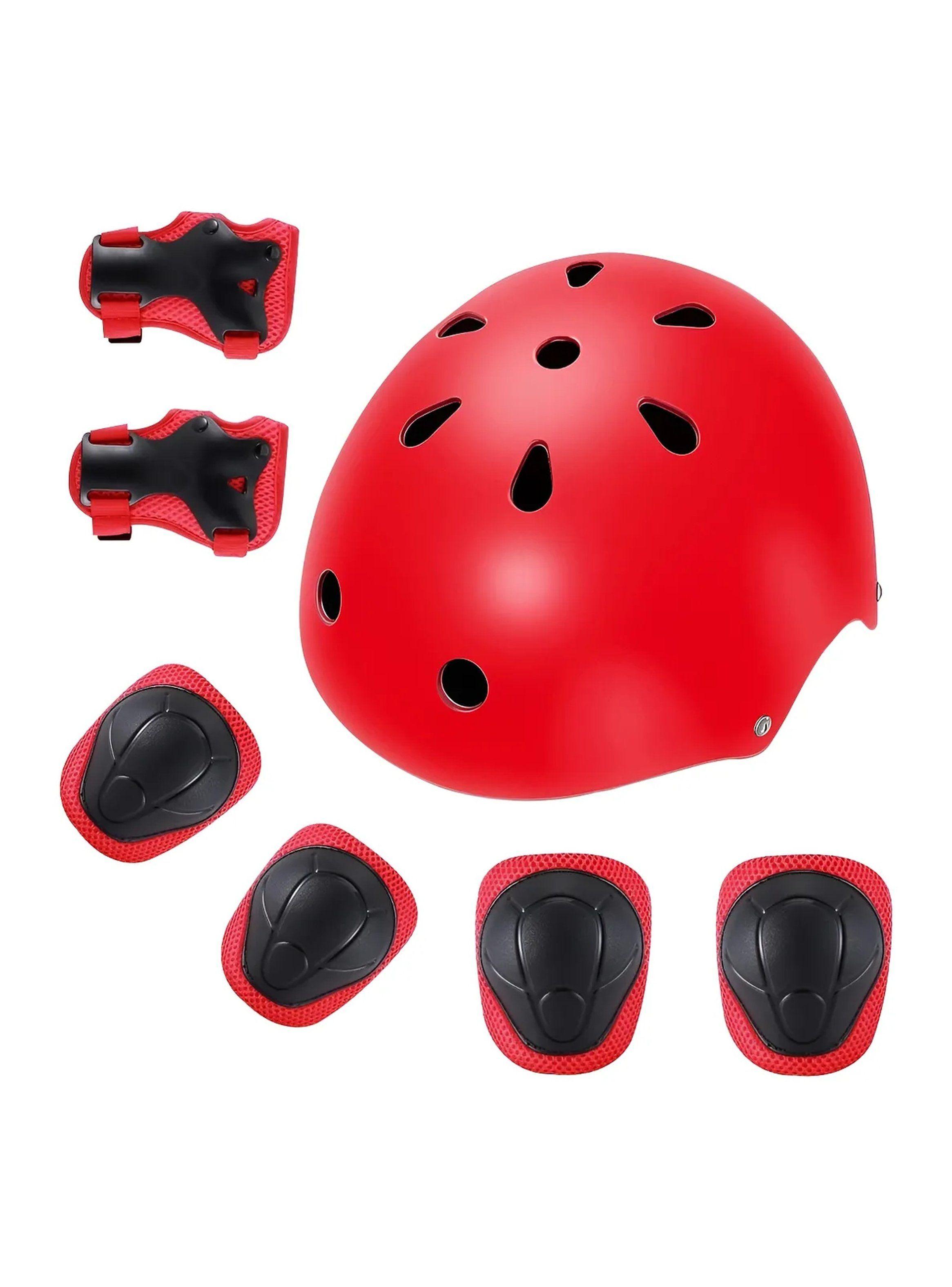 Casco de Skate con Protecciones Ajustables Rojo-0