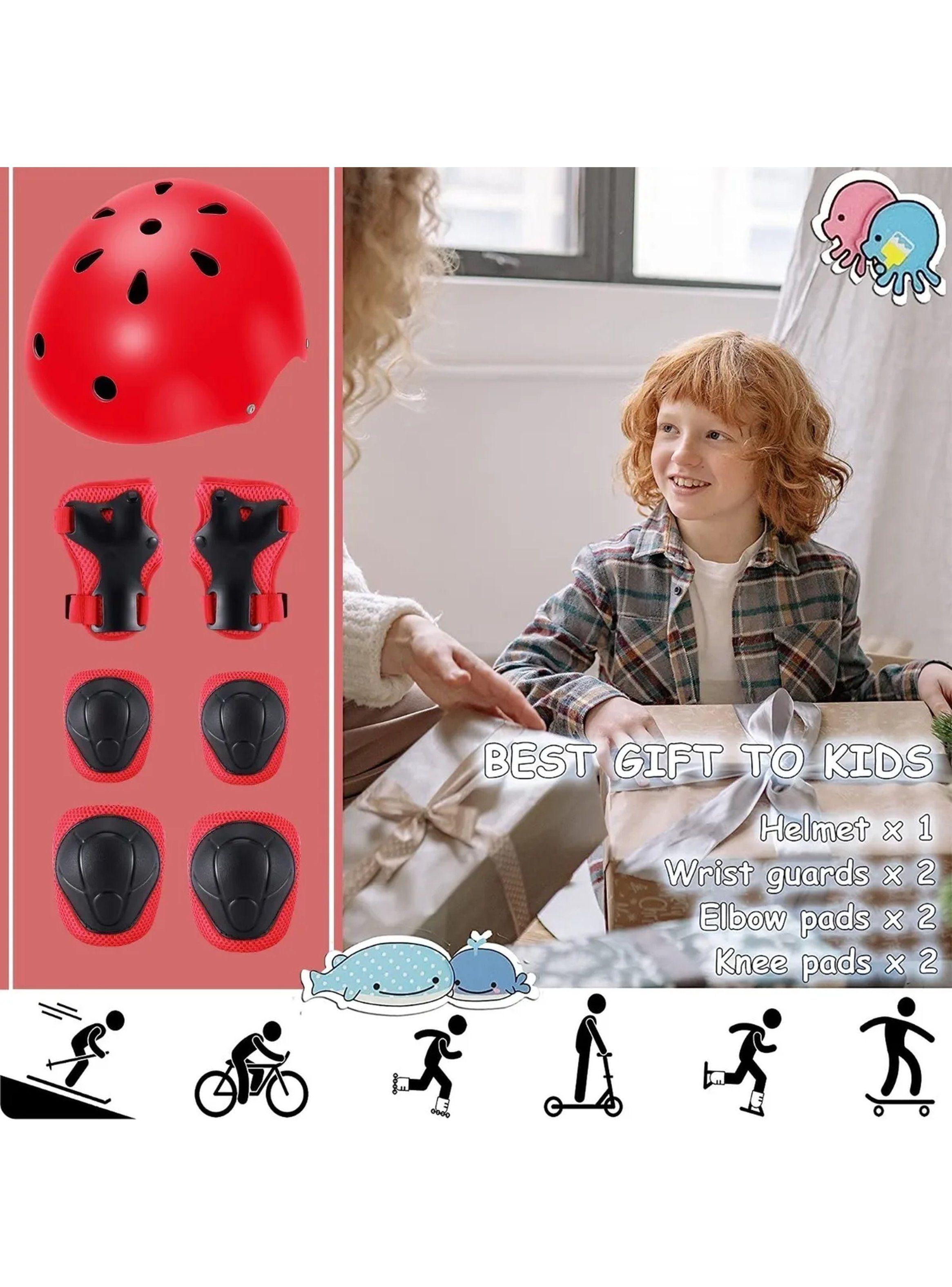 Casco de Skate con Protecciones Ajustables Rojo-4