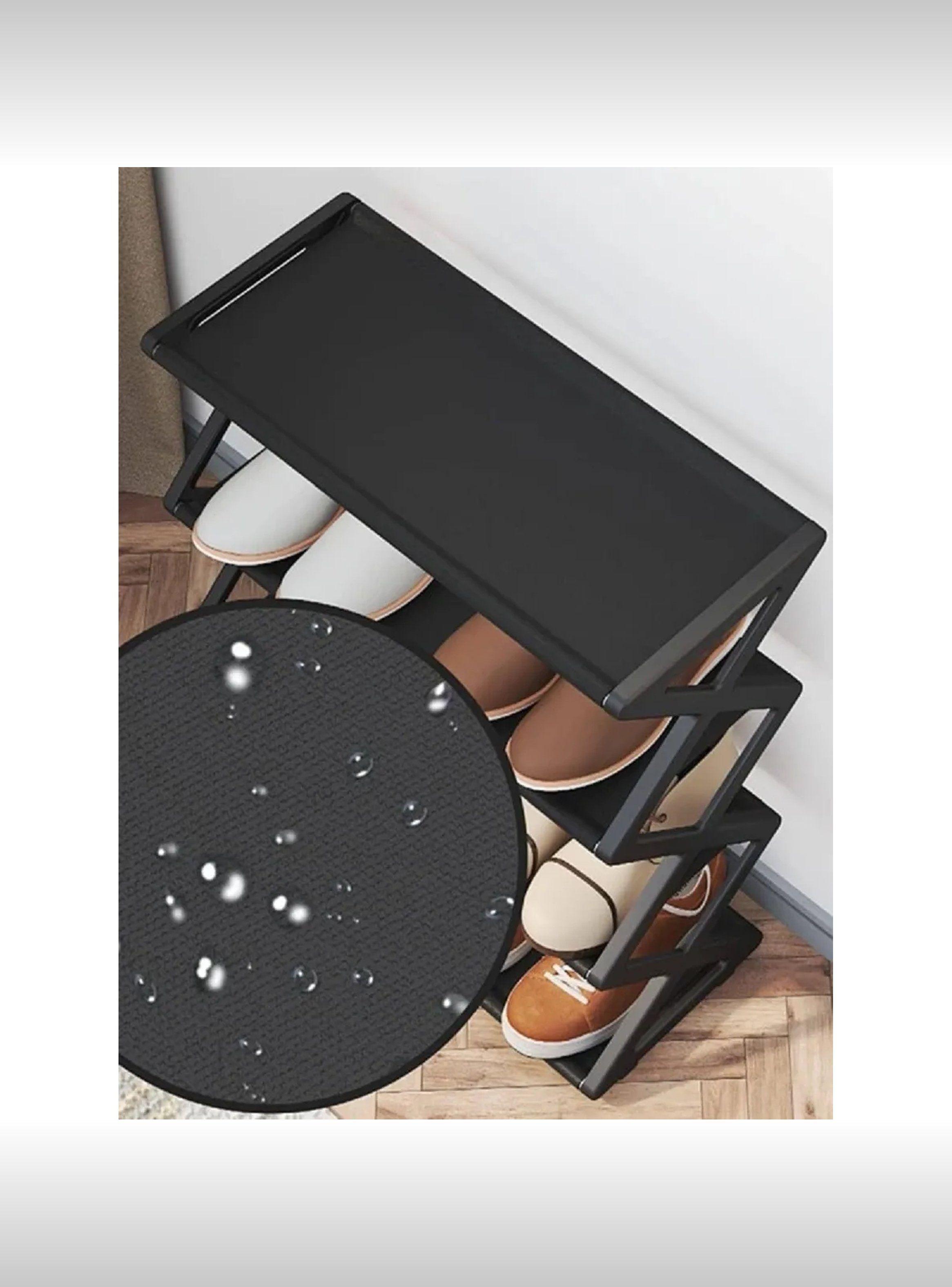 Organizador de Zapatos de Plástico Resistente Multi-Nivel Negro-1