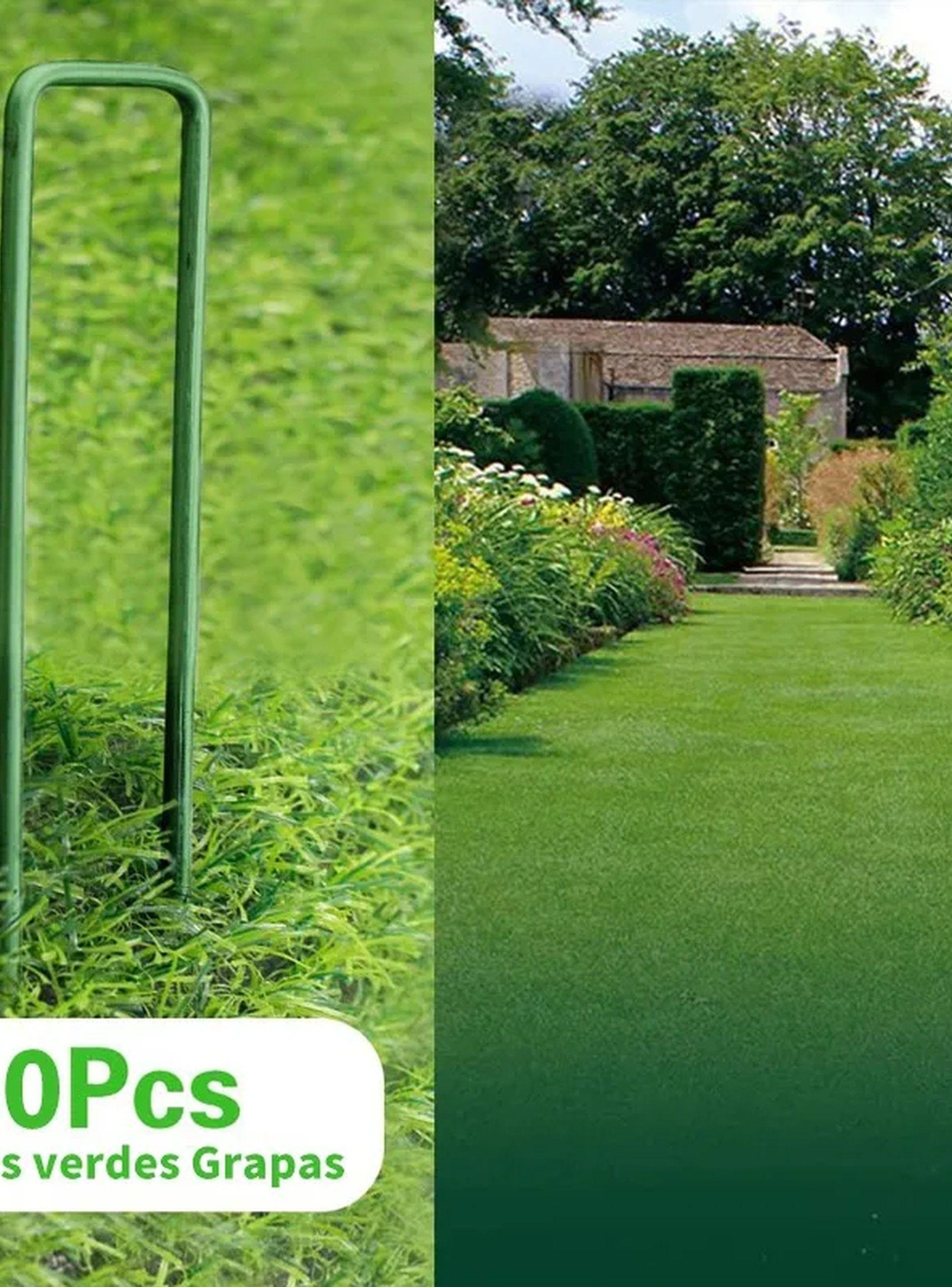 Ganchos para Jardín de Acero Galvanizado Verde 15cm-7