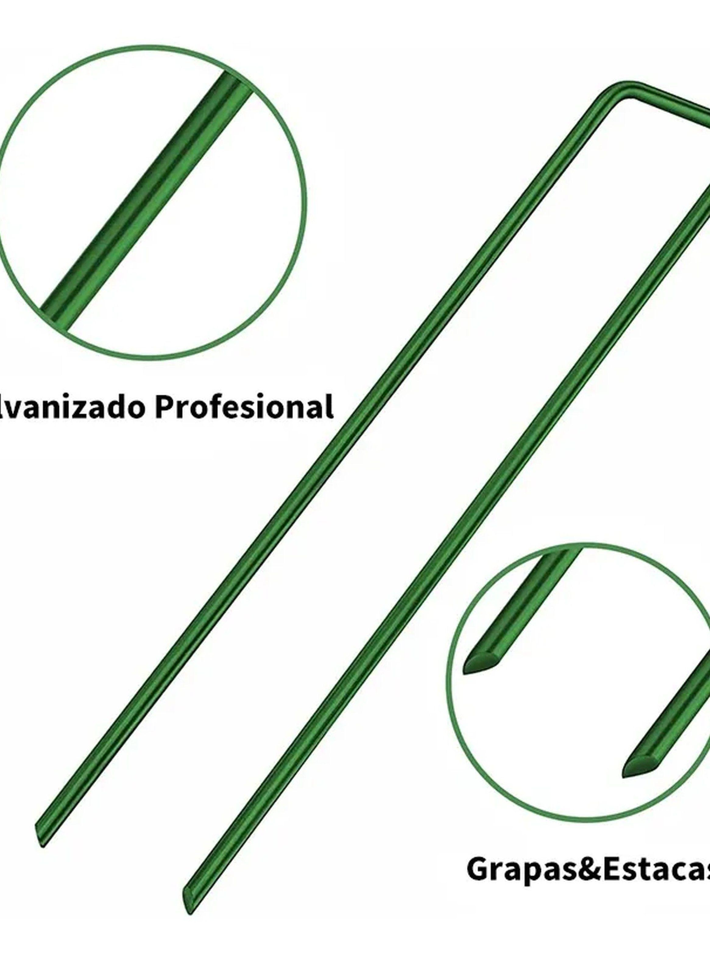 Ganchos para Jardín de Acero Galvanizado Verde 15cm-8