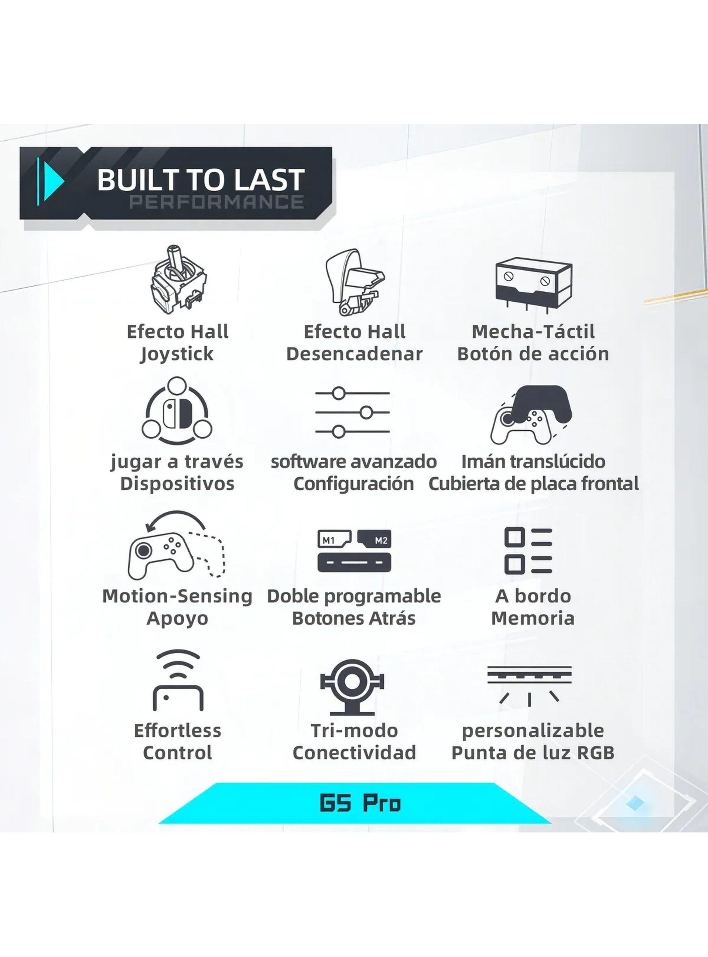 Controlador de Videojuegos G5 Pro Mecánico Blanco Multiplataforma-2