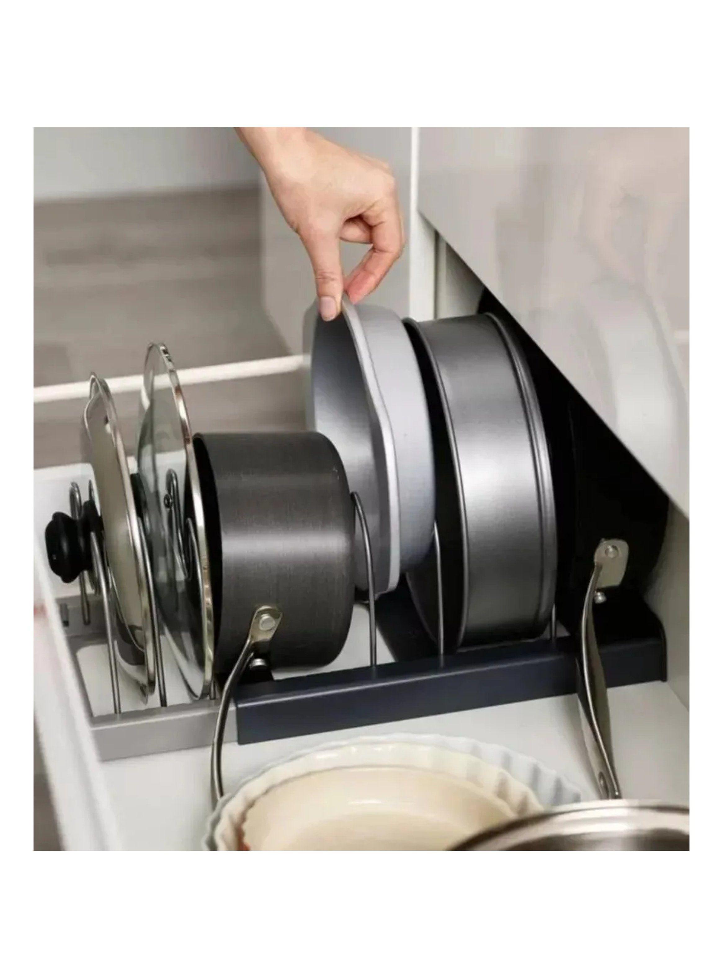 Organizador de Ollas y Tapas Ajustable Acero Inoxidable-2