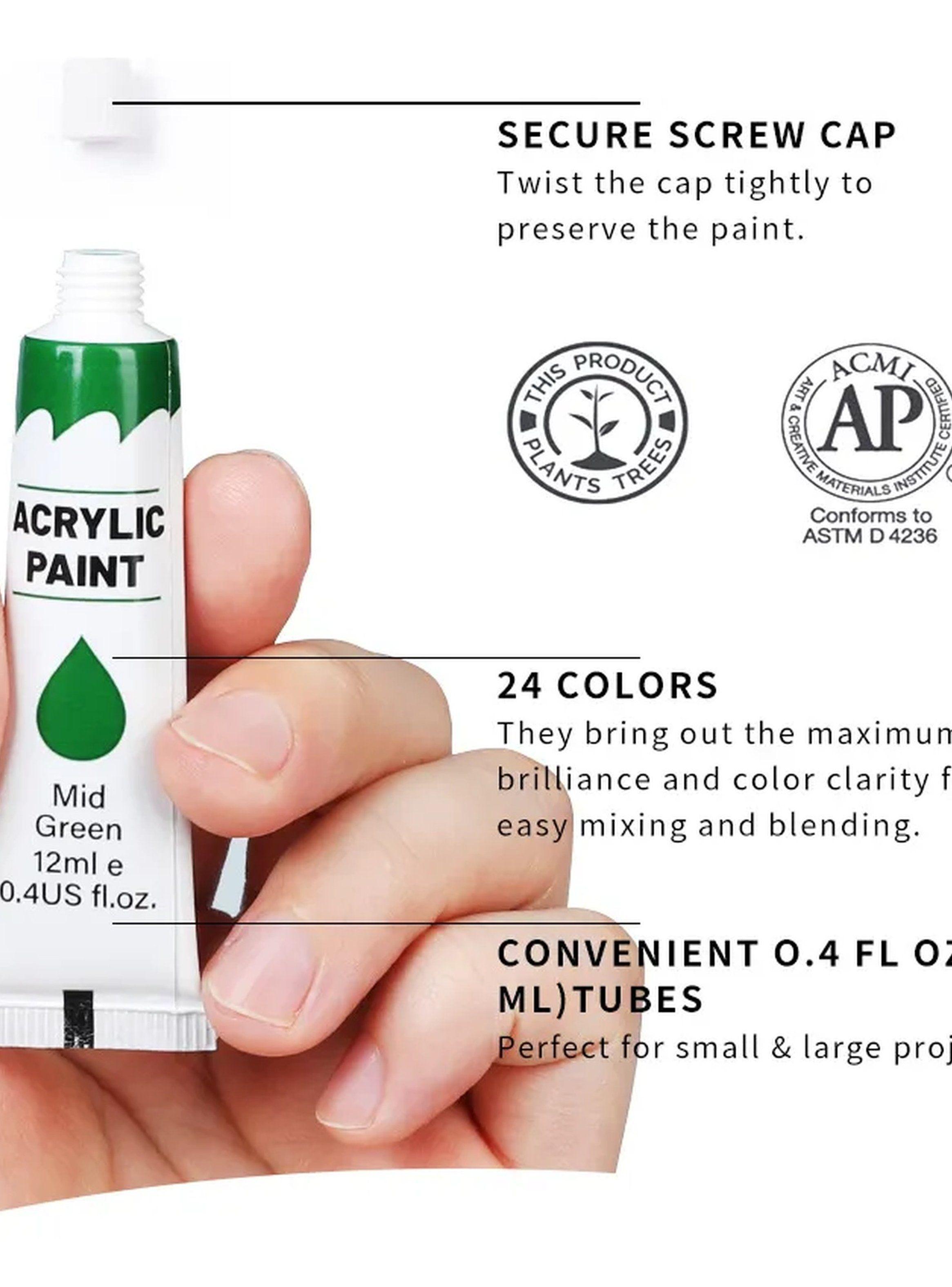 Set de Pintura Acrílica 24 Colores con Pinceles y Paleta-4