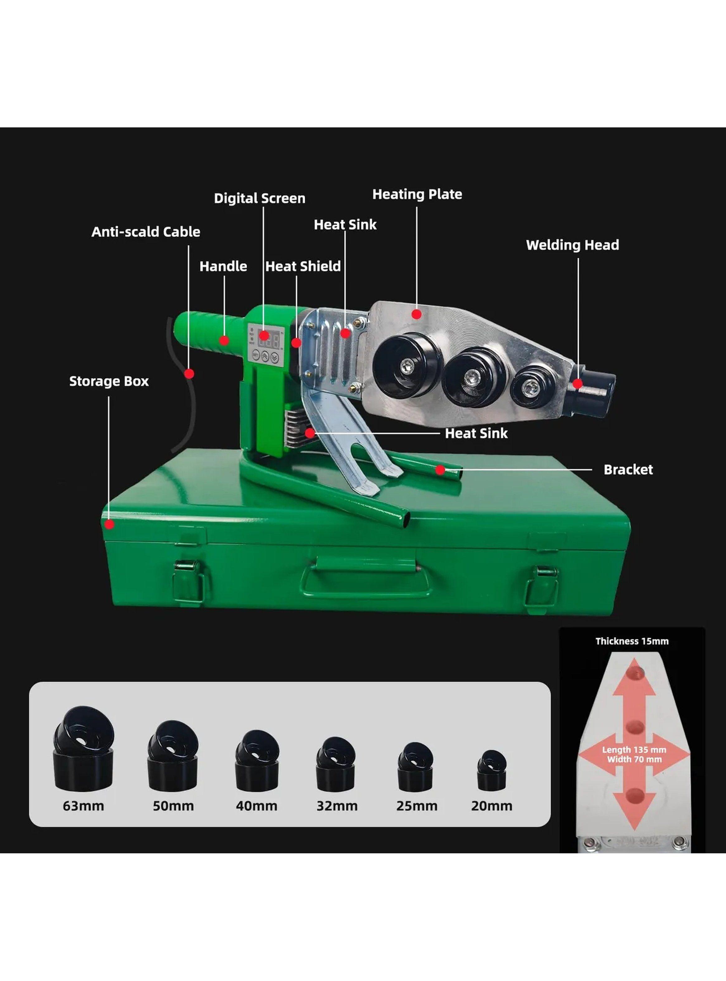 Máquina Soldadora de Tubos Plástica Kit Ajustable 6 Dados-3