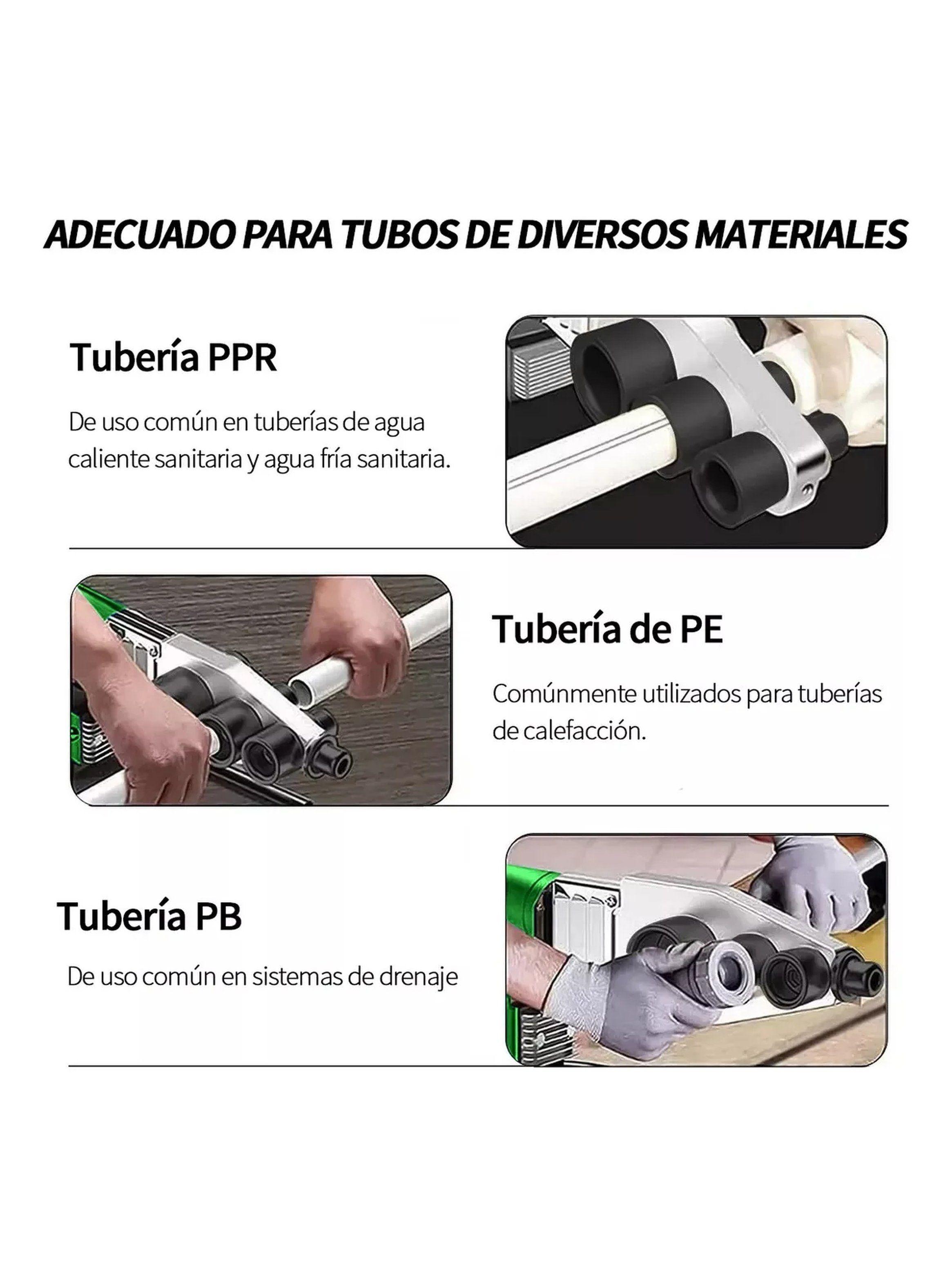 Máquina Soldadora de Tubos Plástica Kit Ajustable 6 Dados-7