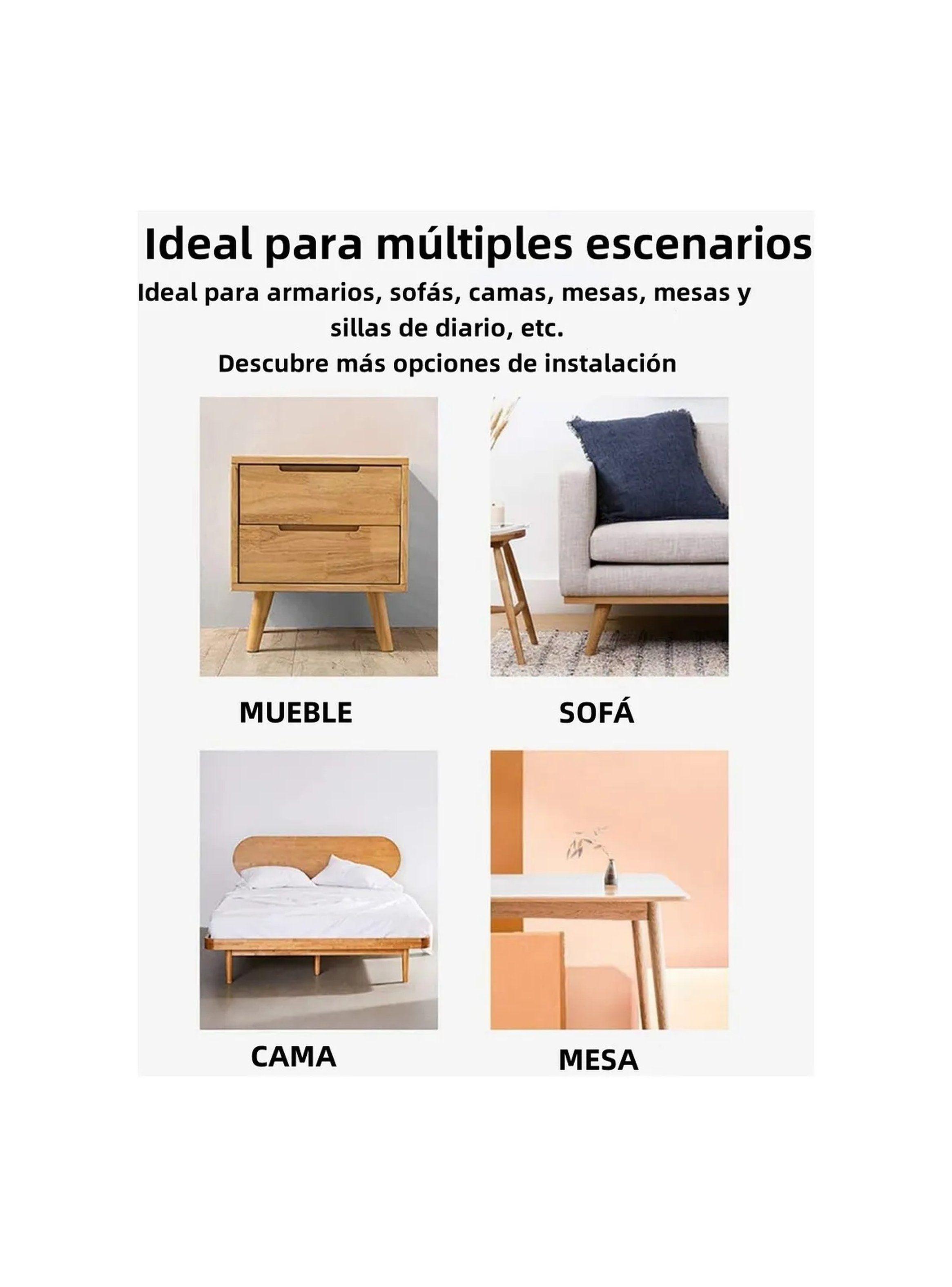 Patas Para Muebles Madera 20cm Tornillos Almohadillas Antideslizantes-3