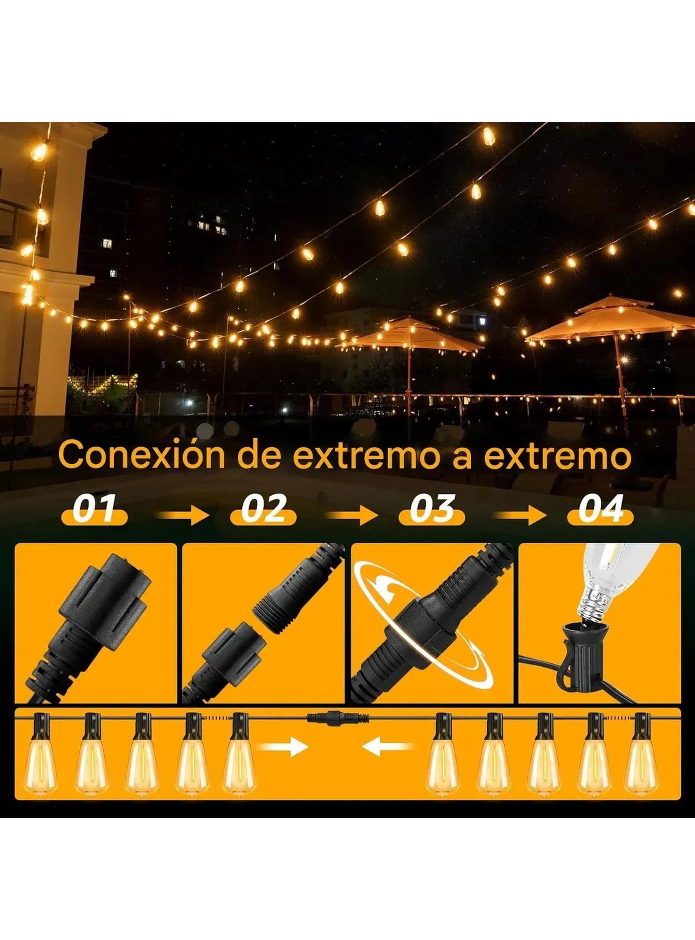 Luces de Cadena LED Regulables E12 Conectables 8 Hilos 20 AWG-6