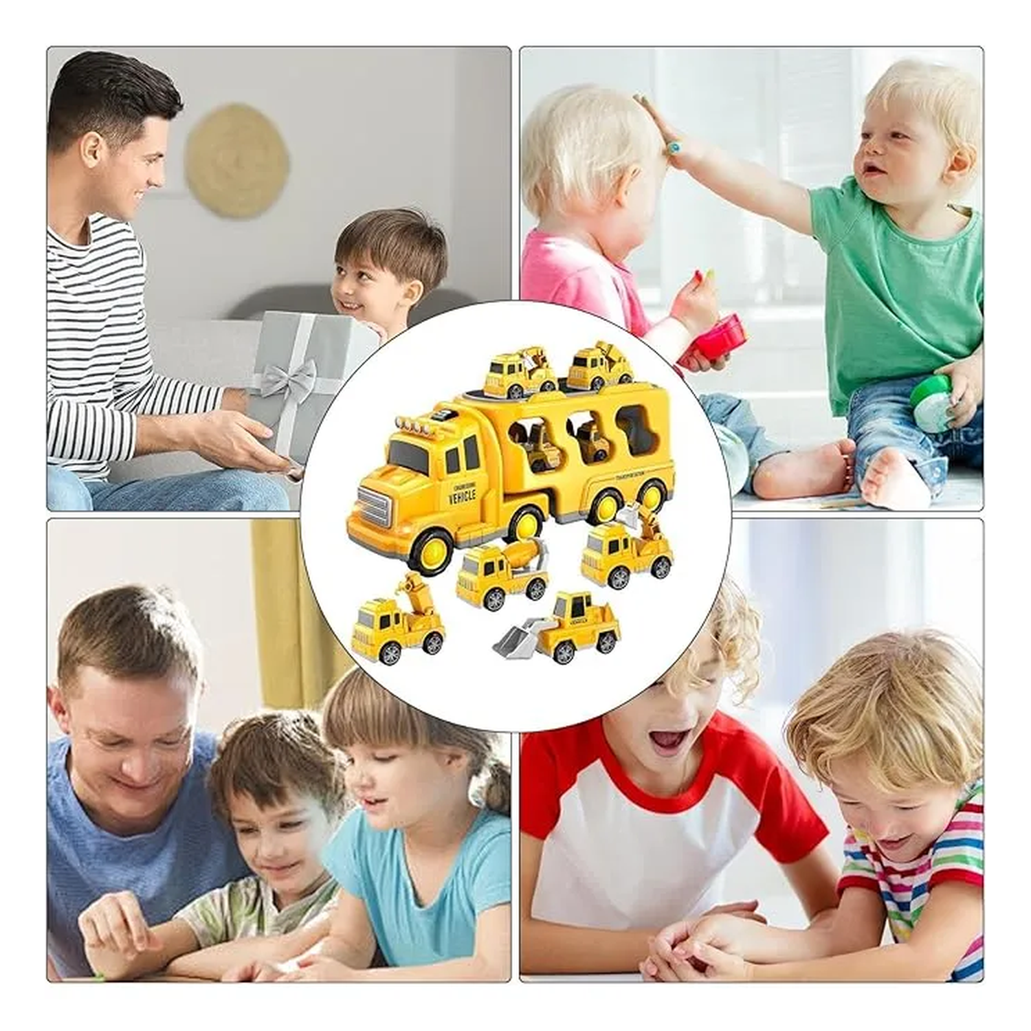 Camión de Juguete con Vehículos de Ingeniería Fricción ABS Iluminación y Sonido-8