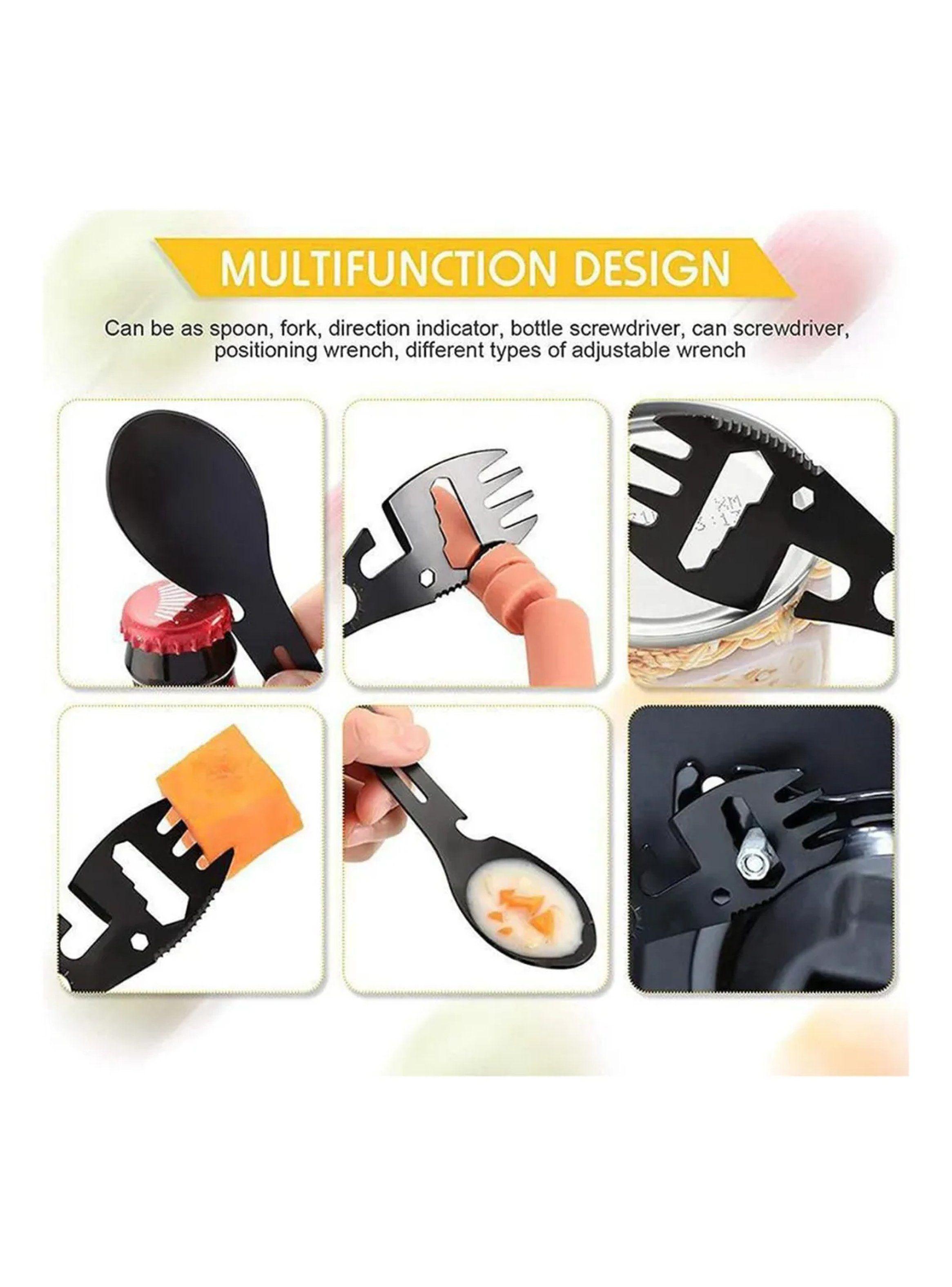 Juego de Utensilios de Camping Acero Inoxidable Incluye Taza, Cuenco y Cubierto Multifuncional-3